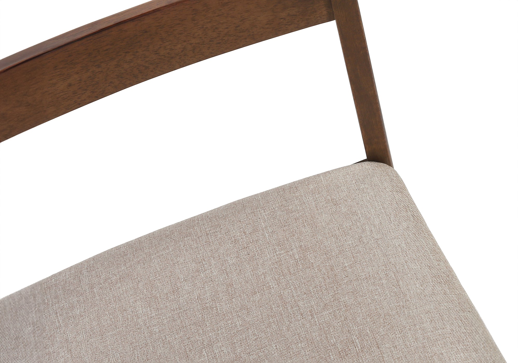 CHAISE DE SALLE À MANGER - 2PCS / 40"H NOYER BRUN / TISSU BEIGE ( Meuble Mtl )