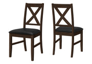 CHAISE À MANGER - 2PCS / 37"H ESPRESSO / SIÈGE PU NOIR