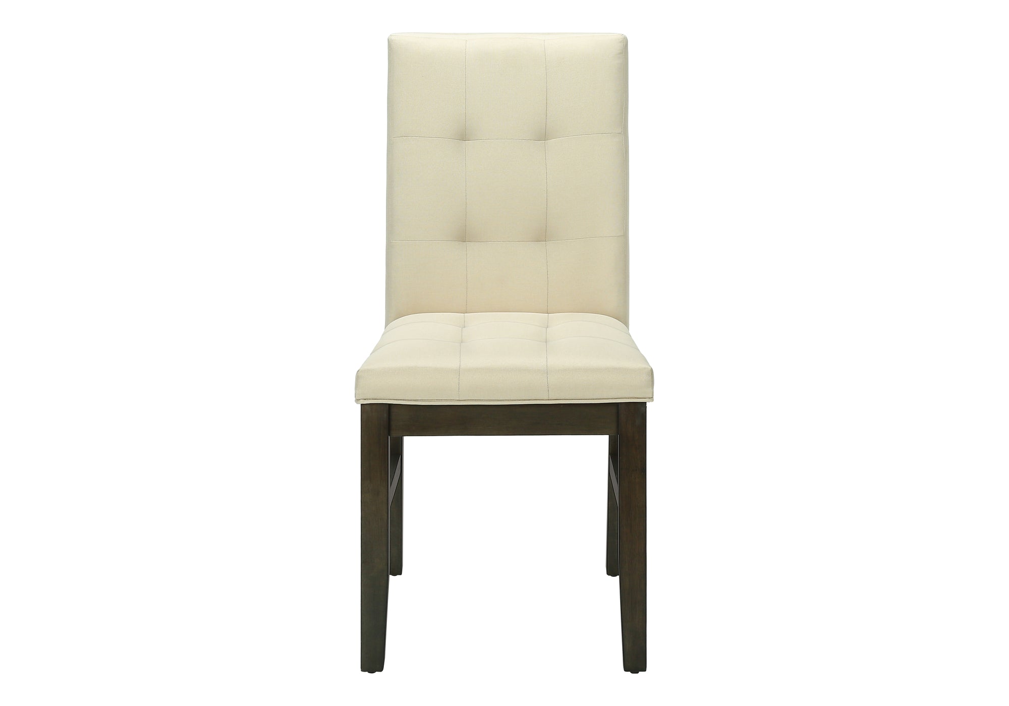 CHAISE À MANGER - 2PCS / 37"H ASSISE TISSU GRIS / CRÈME