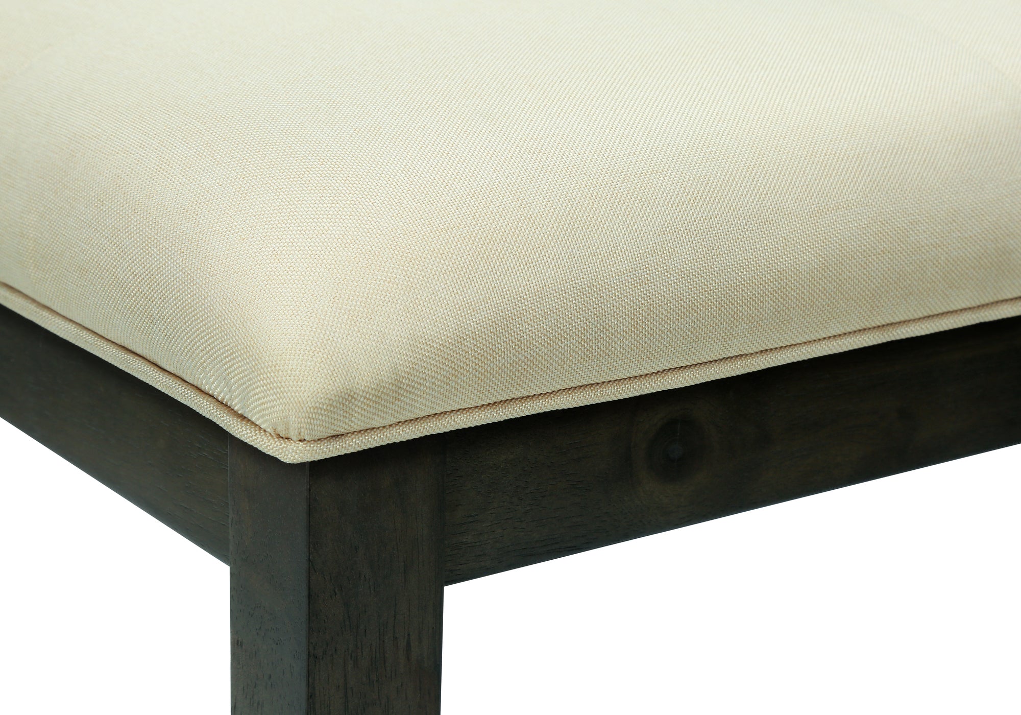 BANQUETTE - 44"L / ASSISE TISSU GRIS / CRÈME