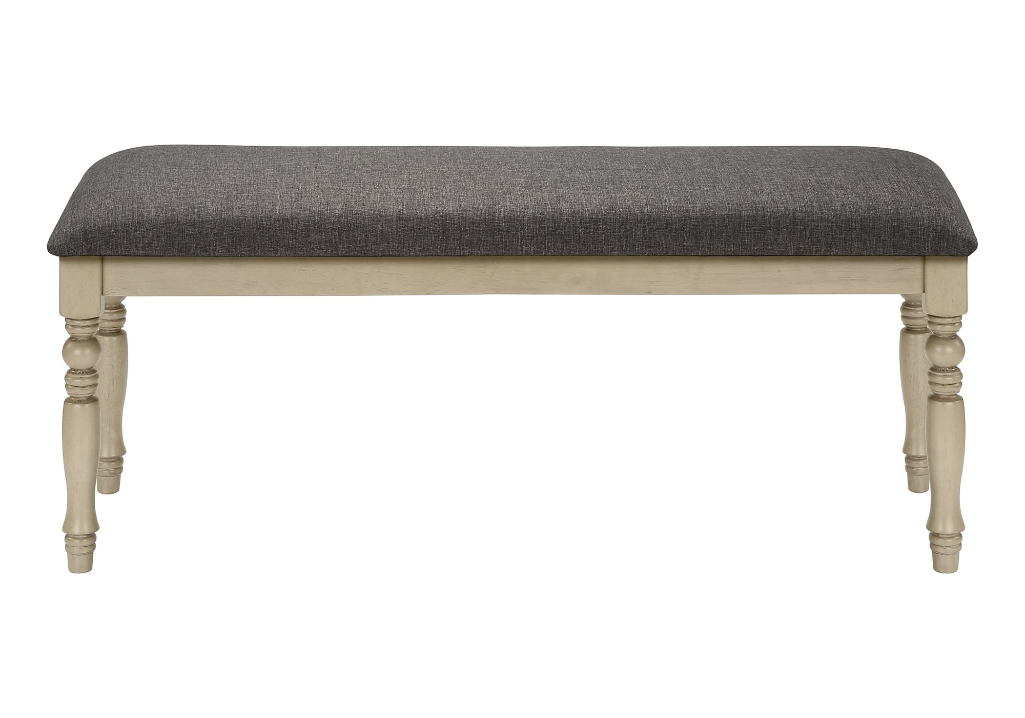 BANC - 48"L / GRIS ANTIQUE / TISSU GRIS