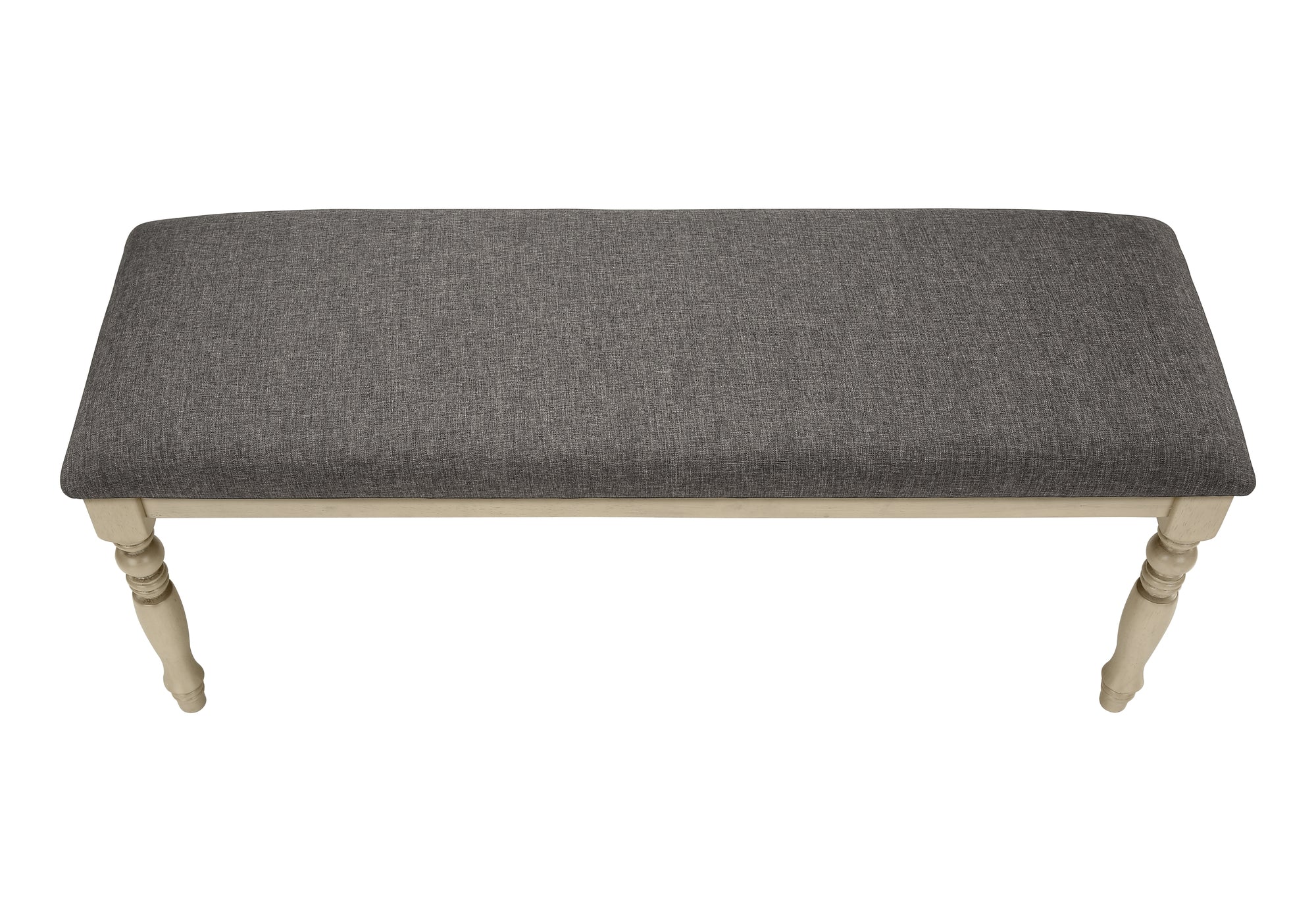 BANC - 48"L / GRIS ANTIQUE / TISSU GRIS