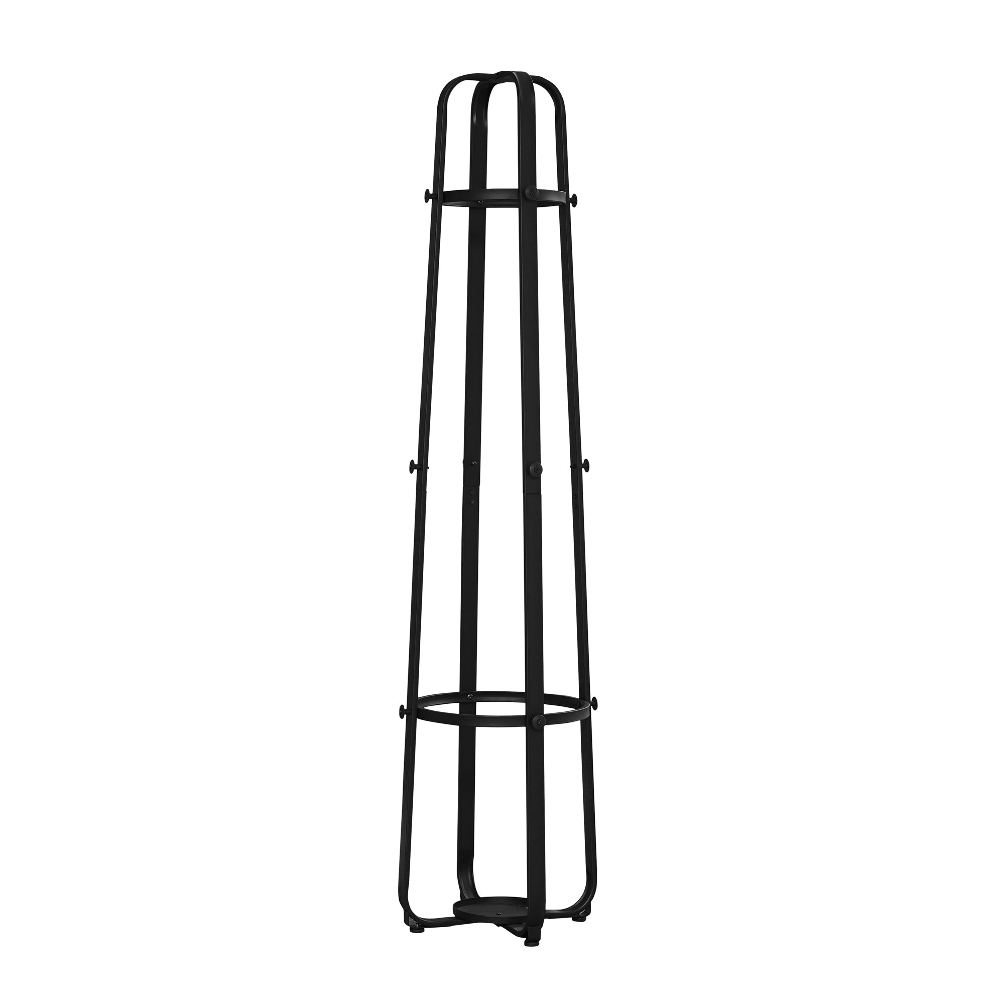 PORTE-MANTEAU - 72"H / MÉTAL NOIR AVEC PORTE PARAPLUIE