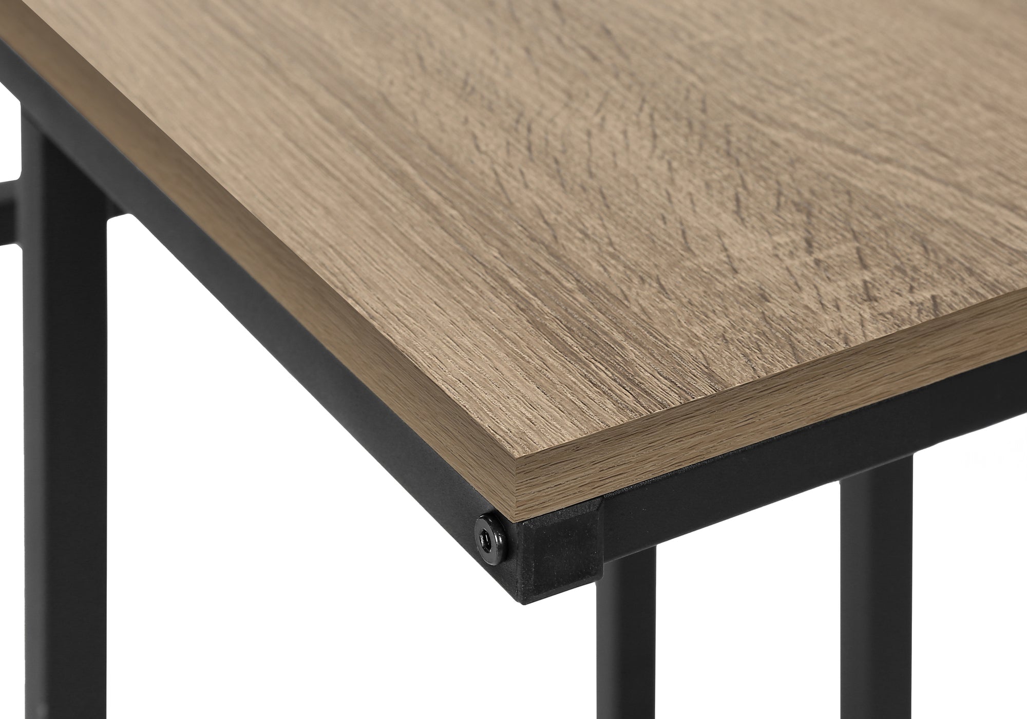 TABLE D'APPOINT - 24"H / TAUPE FONCE / METAL NOIR ( Meuble Mtl ) 