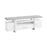 MEUBLE TV - 60"L / BLANC / DESSUS ASPECT CIMENT ( Meuble Mtl )