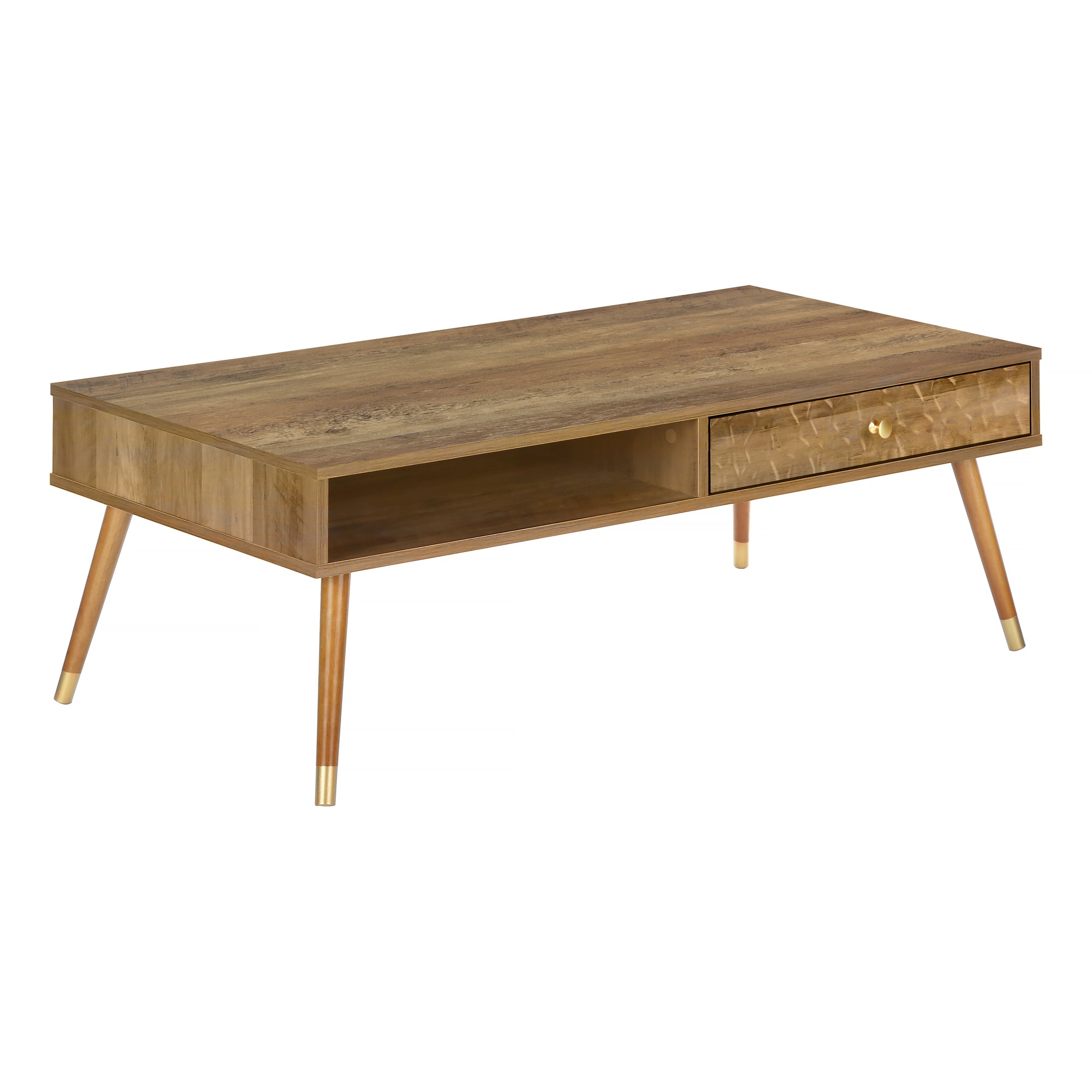 TABLE BASSE - NOYER MILIEU DU SIÈCLE AVEC UN TIROIR ( Meuble Mtl )