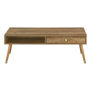 TABLE BASSE - NOYER MILIEU DU SIÈCLE AVEC UN TIROIR ( Meuble Mtl )