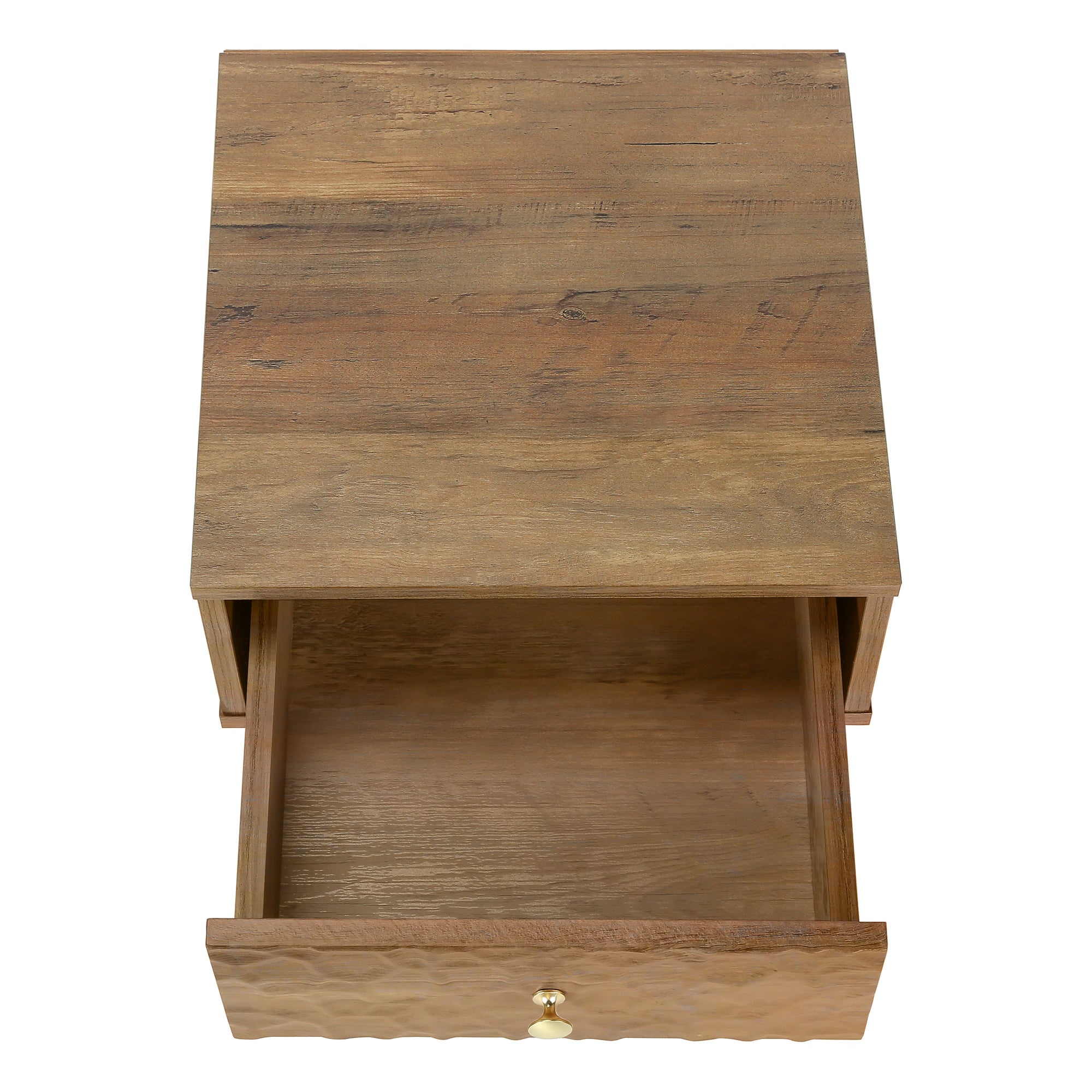 TABLE D'APPOINT - 20"H / NOYER MID-CENTURY AVEC UN TIROIR ( Meuble Mtl )
