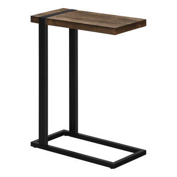 TABLE D'APPOINT - SIMILI BOIS BRUN / MÉTAL NOIR ( Meuble Mtl ) 