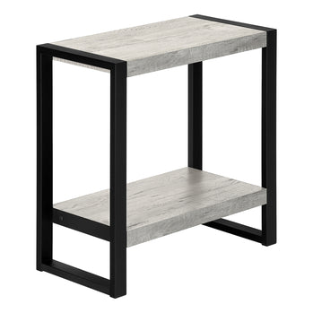 TABLE D'APPOINT - SIMILI BOIS GRIS / MÉTAL NOIR ( Meuble Mtl ) 