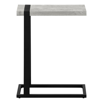 TABLE D'APPOINT - ASPECT BOIS DE RÉCUPÉRATION GRIS / MÉTAL NOIR