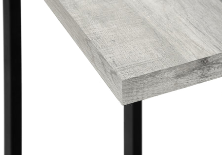 TABLE D'APPOINT - ASPECT BOIS DE RÉCUPÉRATION GRIS / MÉTAL NOIR