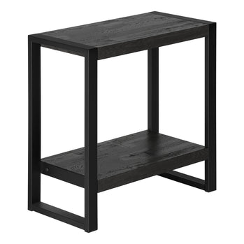 TABLE D'APPOINT - SIMILI BOIS NOIR / MÉTAL NOIR ( Meuble Mtl ) 