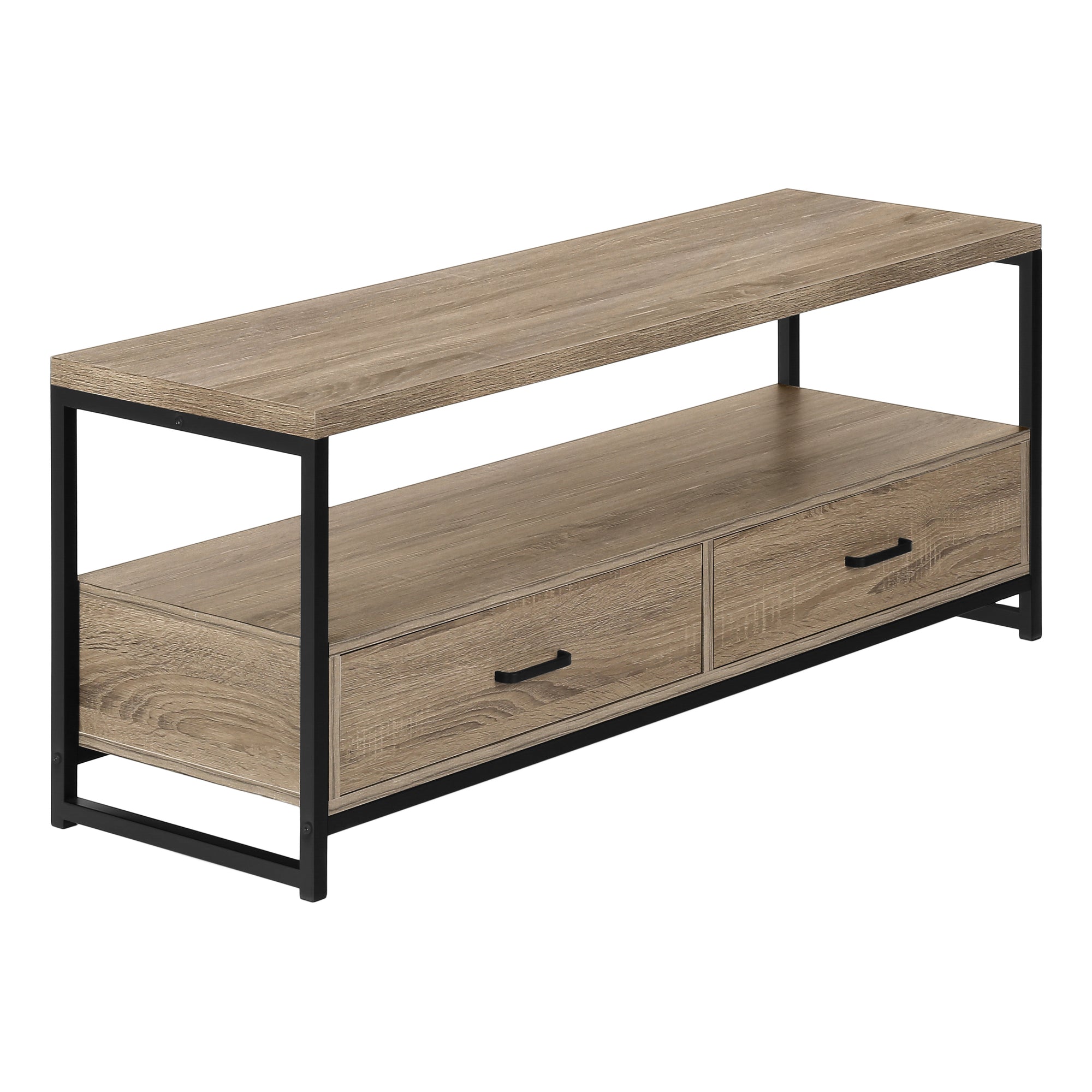 MEUBLE TV - 48"L / TAUPE FONCE / METAL NOIR ( Meuble Mtl )