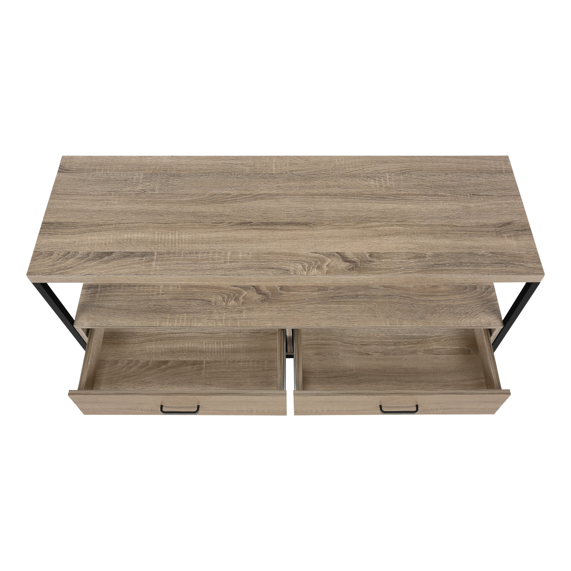 MEUBLE TV - 48"L / TAUPE FONCE / METAL NOIR ( Meuble Mtl )