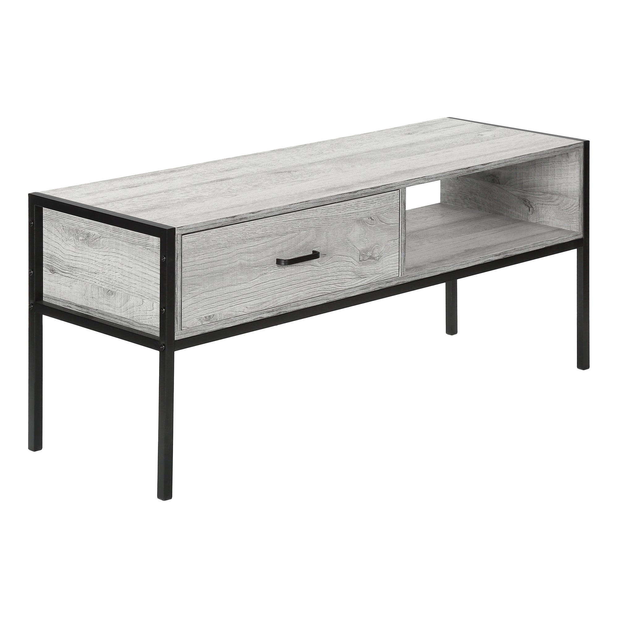 MEUBLE TV - 48"L / GRIS / METAL NOIR ( Meuble Mtl ) 