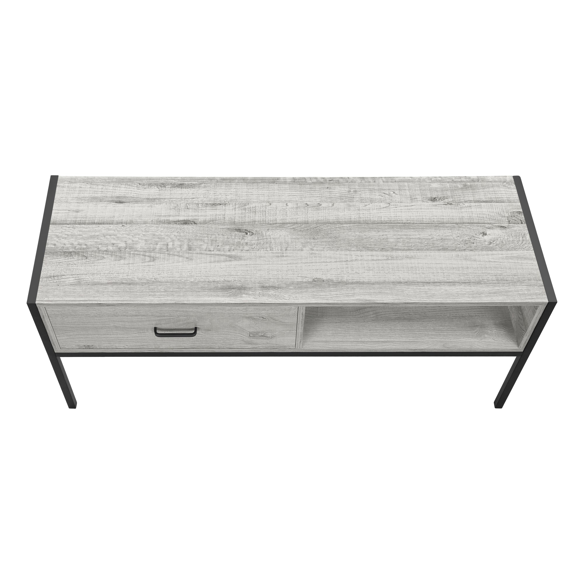 MEUBLE TV - 48"L / GRIS / METAL NOIR ( Meuble Mtl ) 
