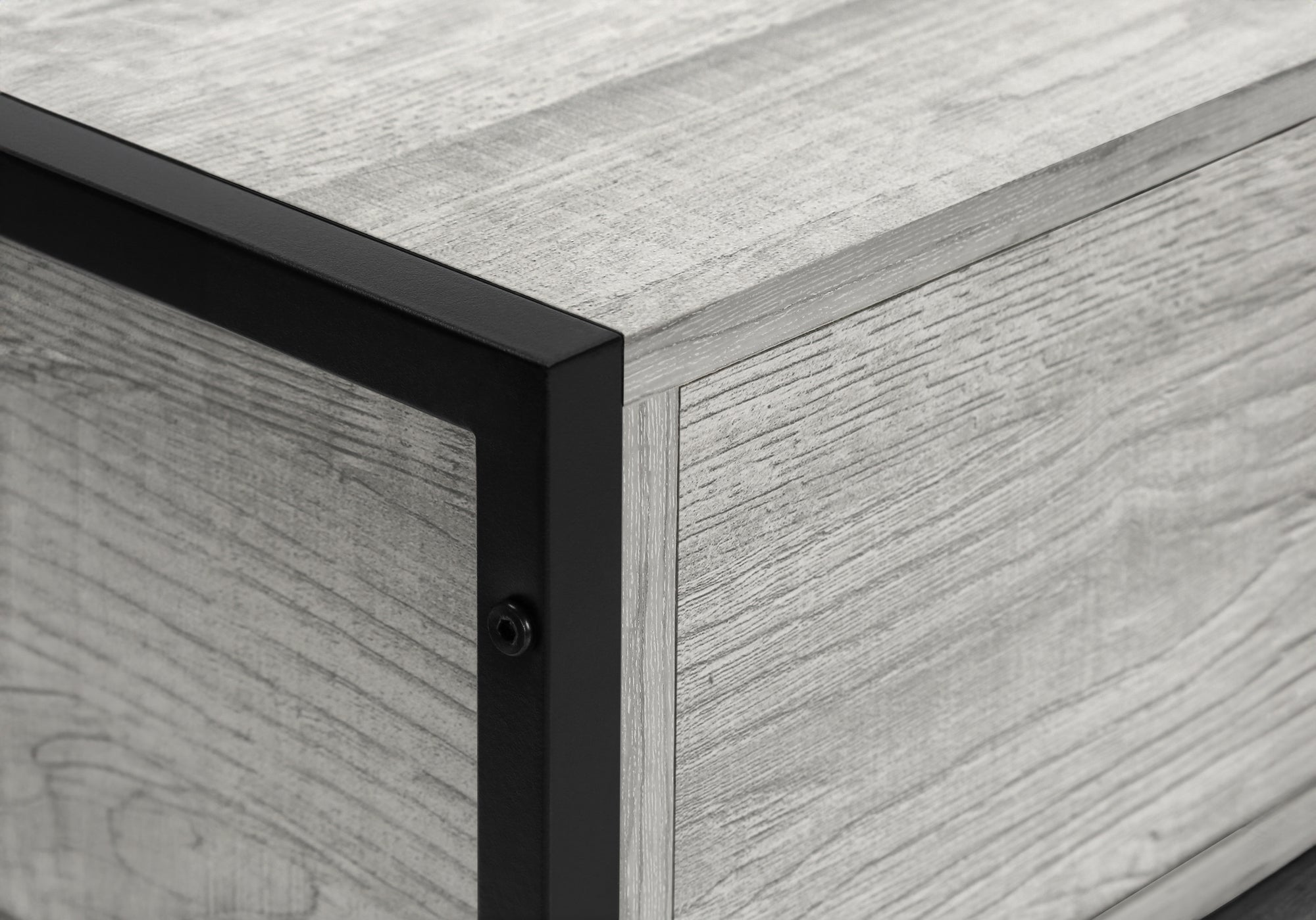 MEUBLE TV - 48"L / GRIS / METAL NOIR ( Meuble Mtl ) 