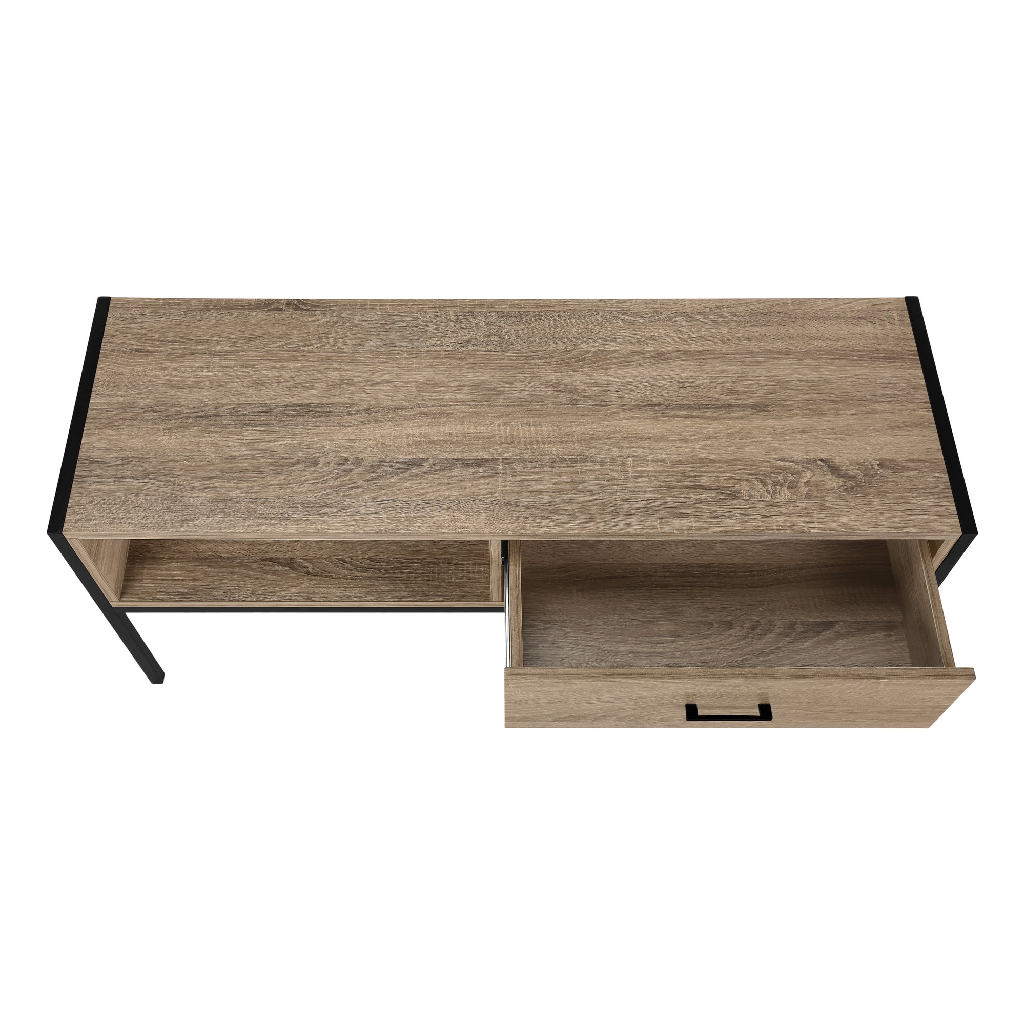 MEUBLE TV - 48"L / TAUPE FONCE / METAL NOIR ( Meuble Mtl )