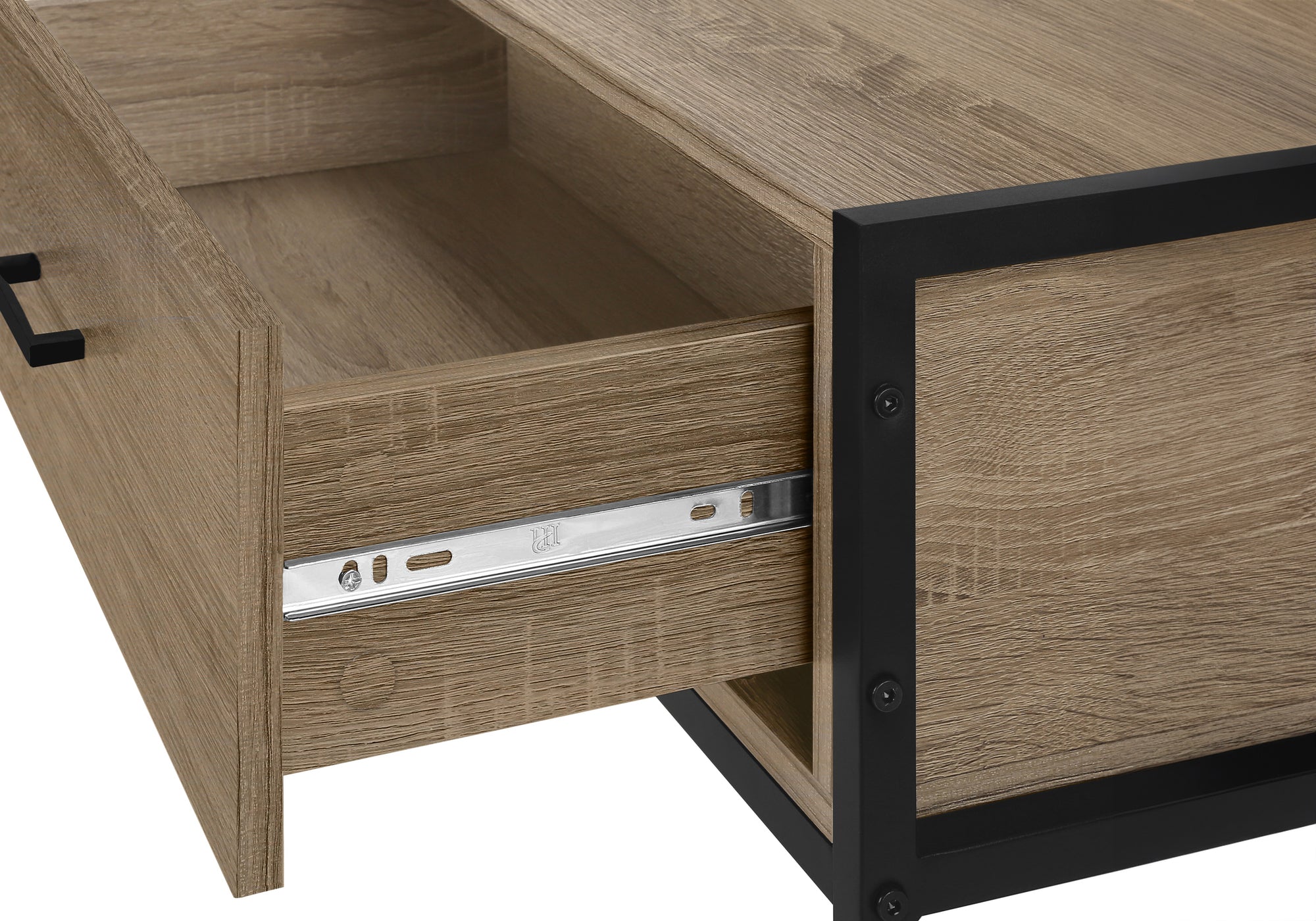 MEUBLE TV - 48"L / TAUPE FONCE / METAL NOIR ( Meuble Mtl )