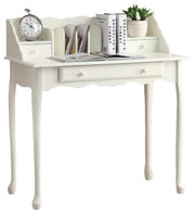 BUREAU D'ORDINATEUR - 36"L / BLANC ANTIQUE TRADITIONNEL  ( Meuble Mtl )