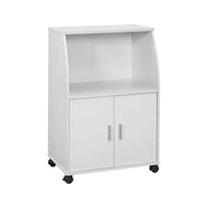 CHARIOT DE CUISINE - 33"H / BLANC SUR ROULETTES ( Meuble Mtl ) 