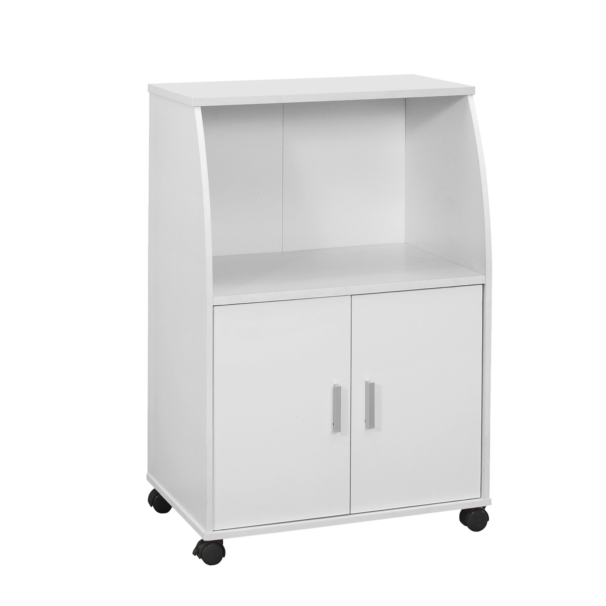 CHARIOT DE CUISINE - 33"H / BLANC SUR ROULETTES ( Meuble Mtl )