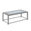 TABLE BASSE - GRIS / PLATEAU TUILE BLEU / ARGENT MARTELE ( Meuble Mtl ) 