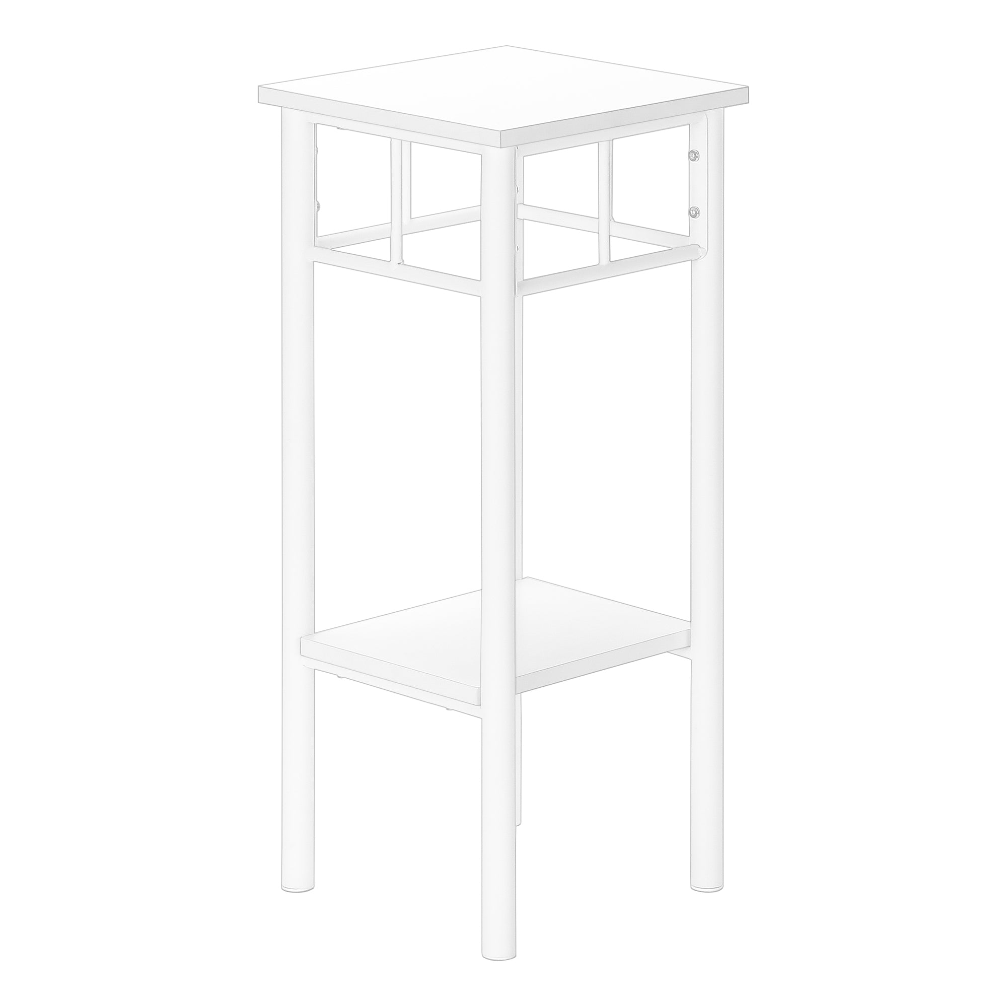 TABLE D'APPOINT - 28"H / BLANC / METAL BLANC ( Meuble Mtl )