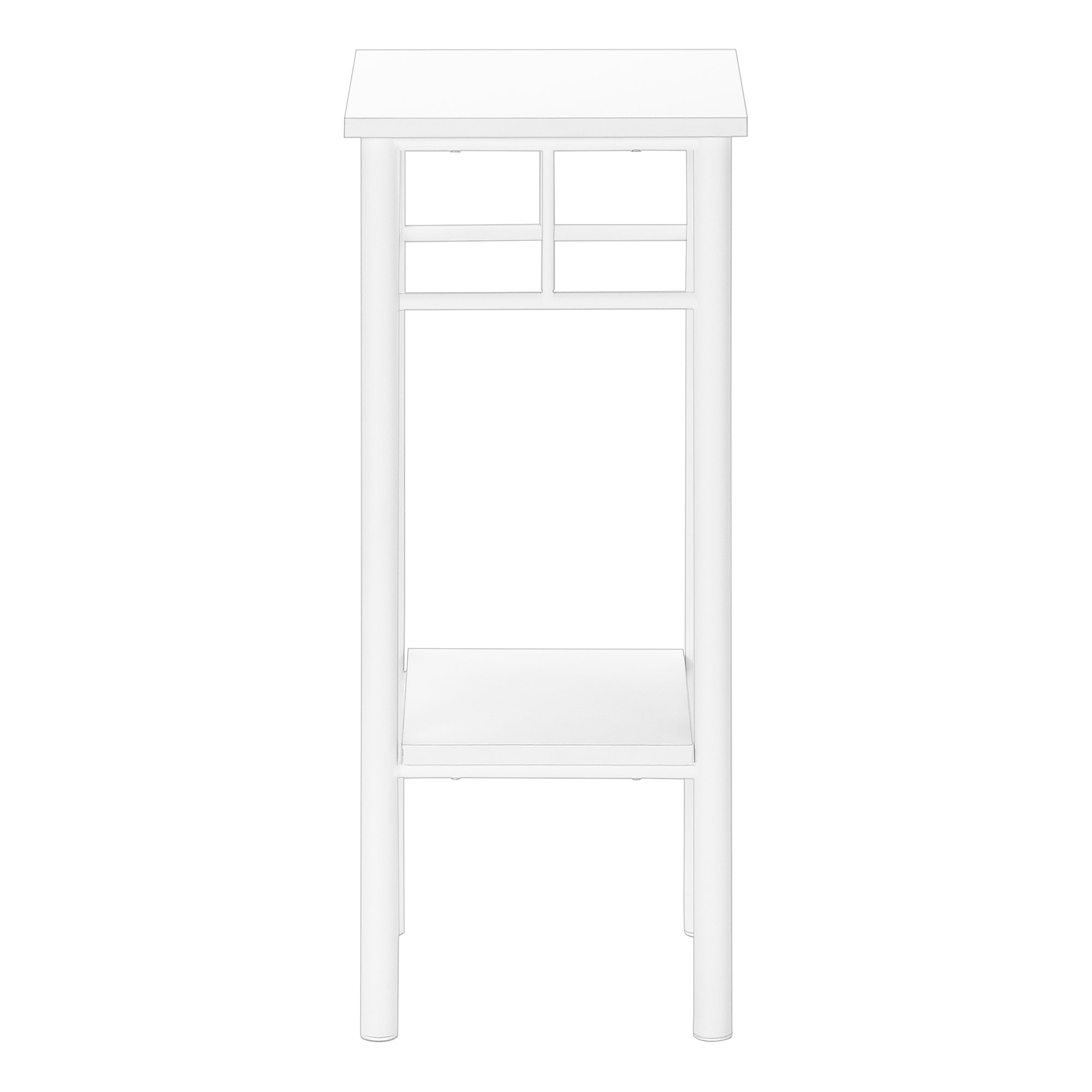 TABLE D'APPOINT - 28"H / BLANC / METAL BLANC ( Meuble Mtl )