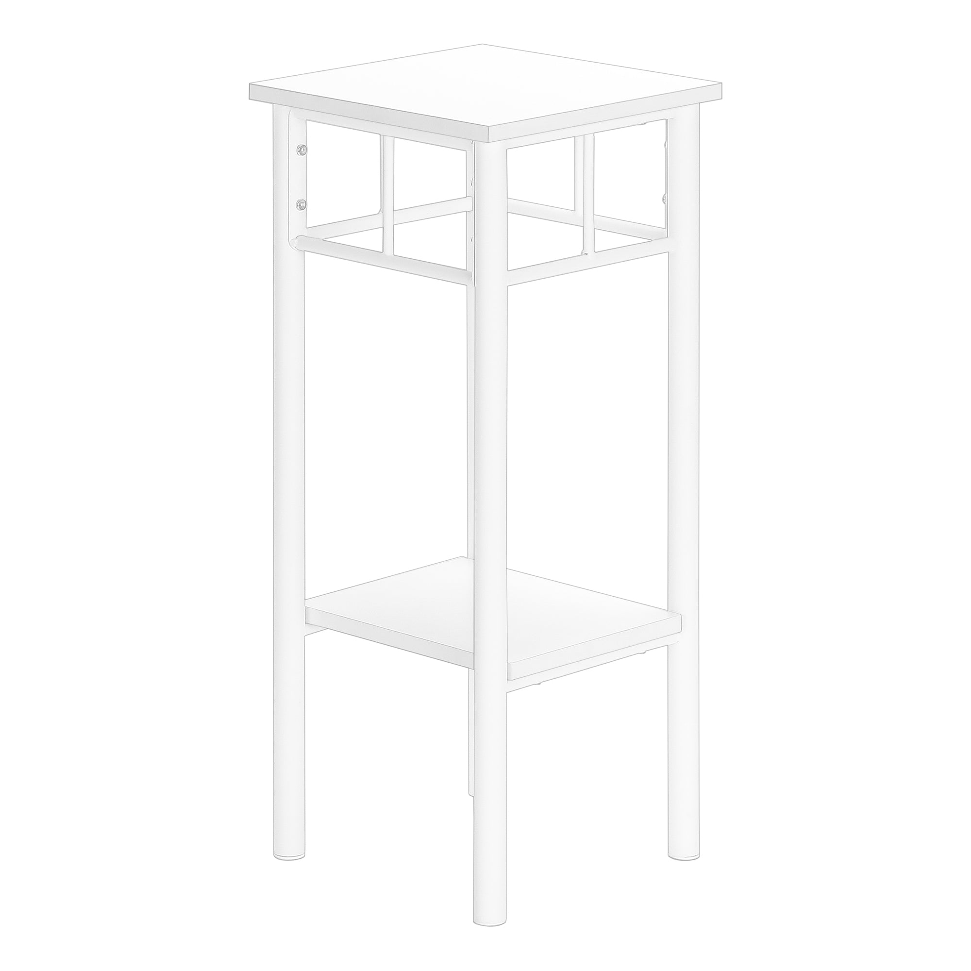 TABLE D'APPOINT - 28"H / BLANC / METAL BLANC ( Meuble Mtl )