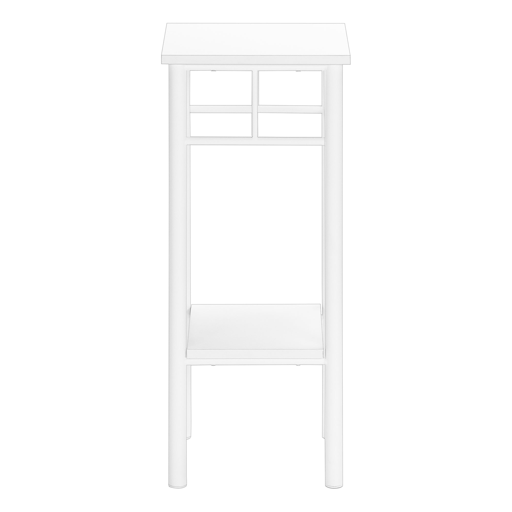 TABLE D'APPOINT - 28"H / BLANC / METAL BLANC ( Meuble Mtl )