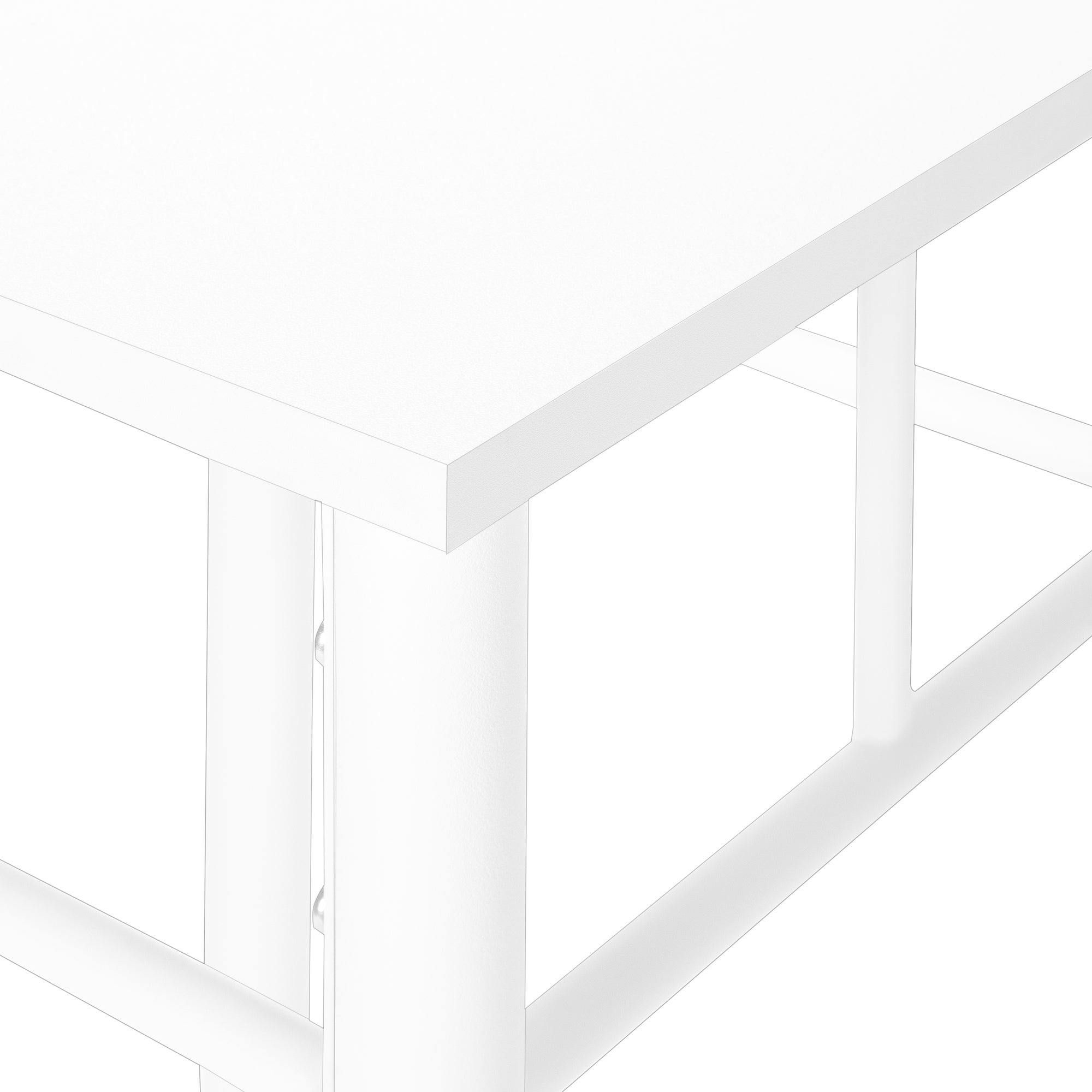TABLE D'APPOINT - 28"H / BLANC / METAL BLANC ( Meuble Mtl )