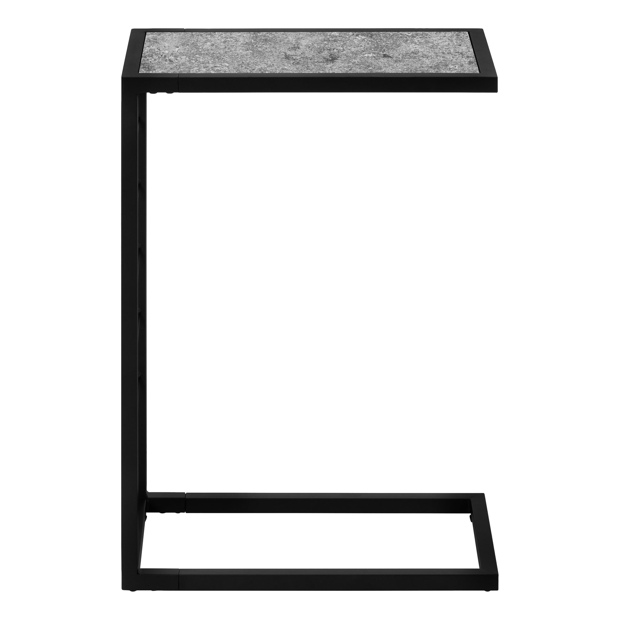 TABLE D'APPOINT - 25"H / ASPECT PIERRE GRIS / METAL NOIR ( Meuble Mtl )