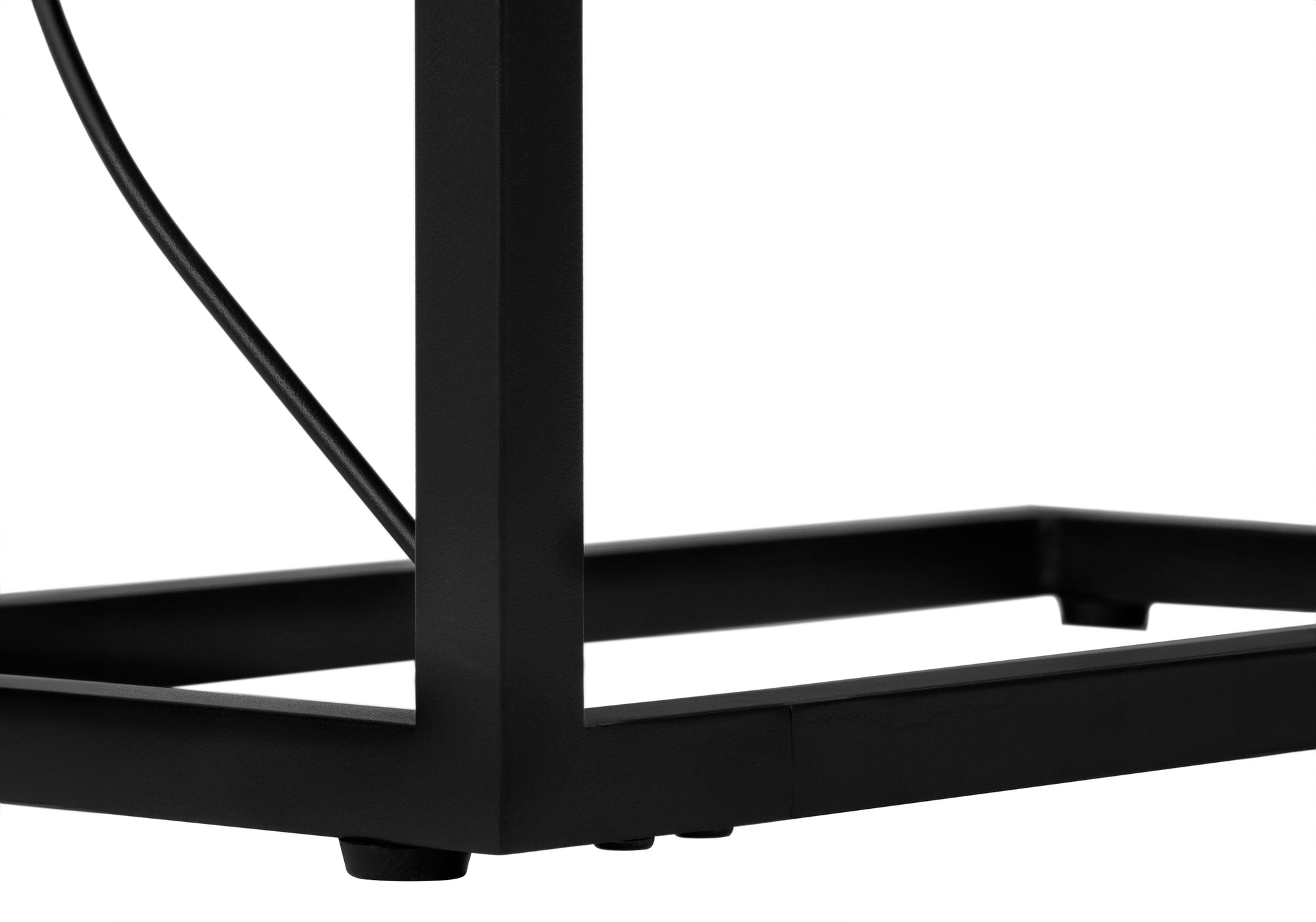TABLE D'APPOINT - 25"H / ASPECT PIERRE GRIS / METAL NOIR ( Meuble Mtl )