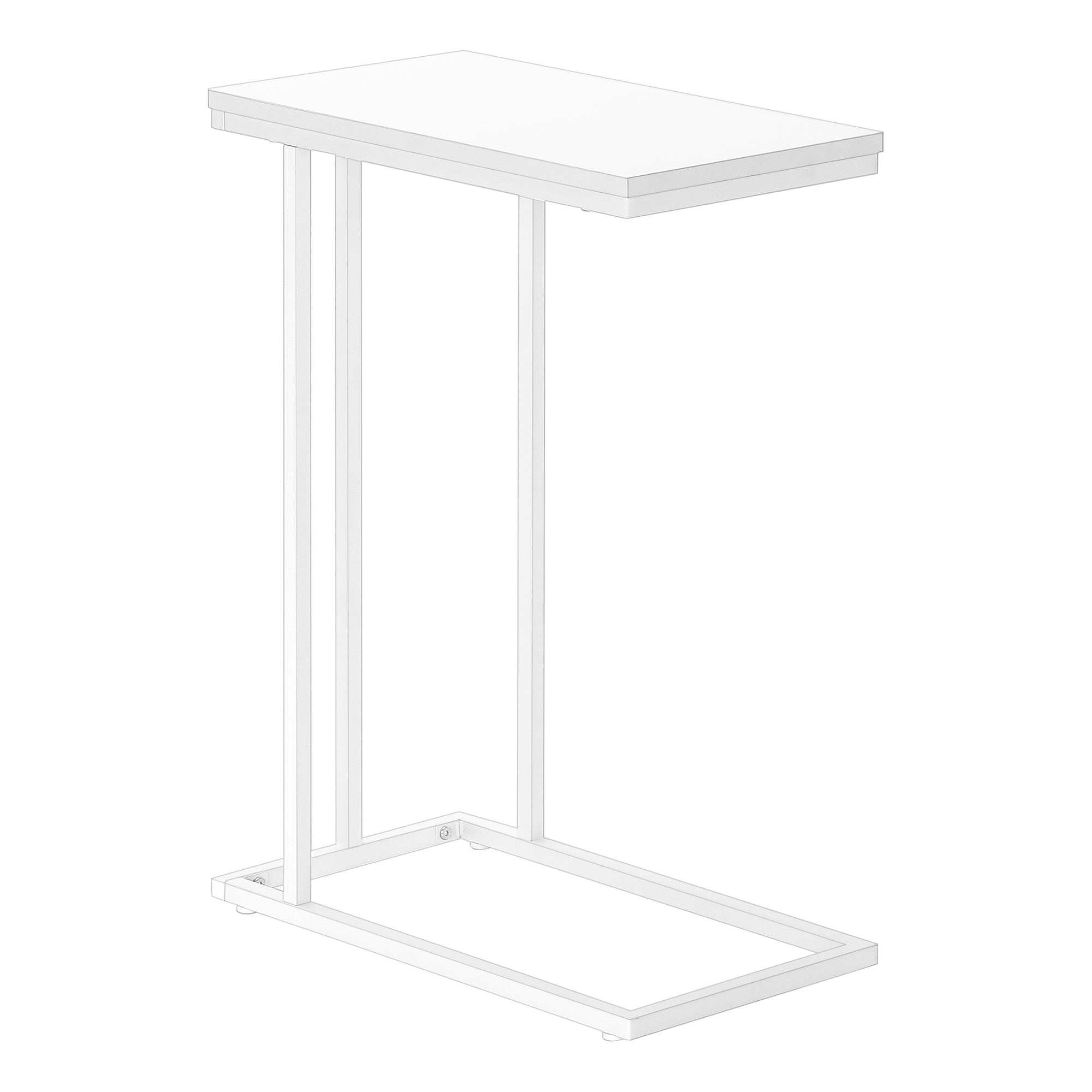 TABLE D'APPOINT - 25"H /BLANC / METAL BLANC  ( Meuble Mtl )