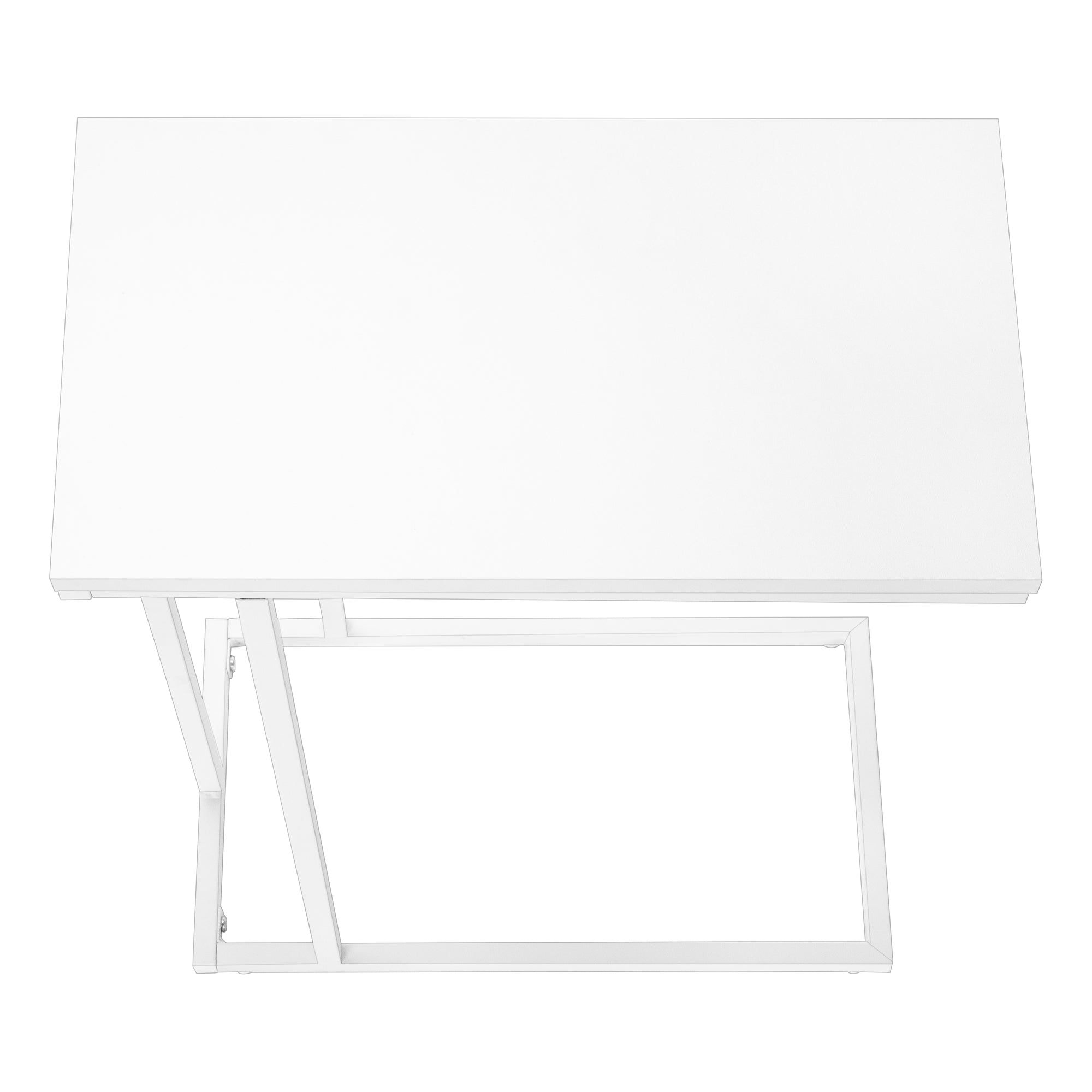 TABLE D'APPOINT - 25"H /BLANC / METAL BLANC  ( Meuble Mtl )