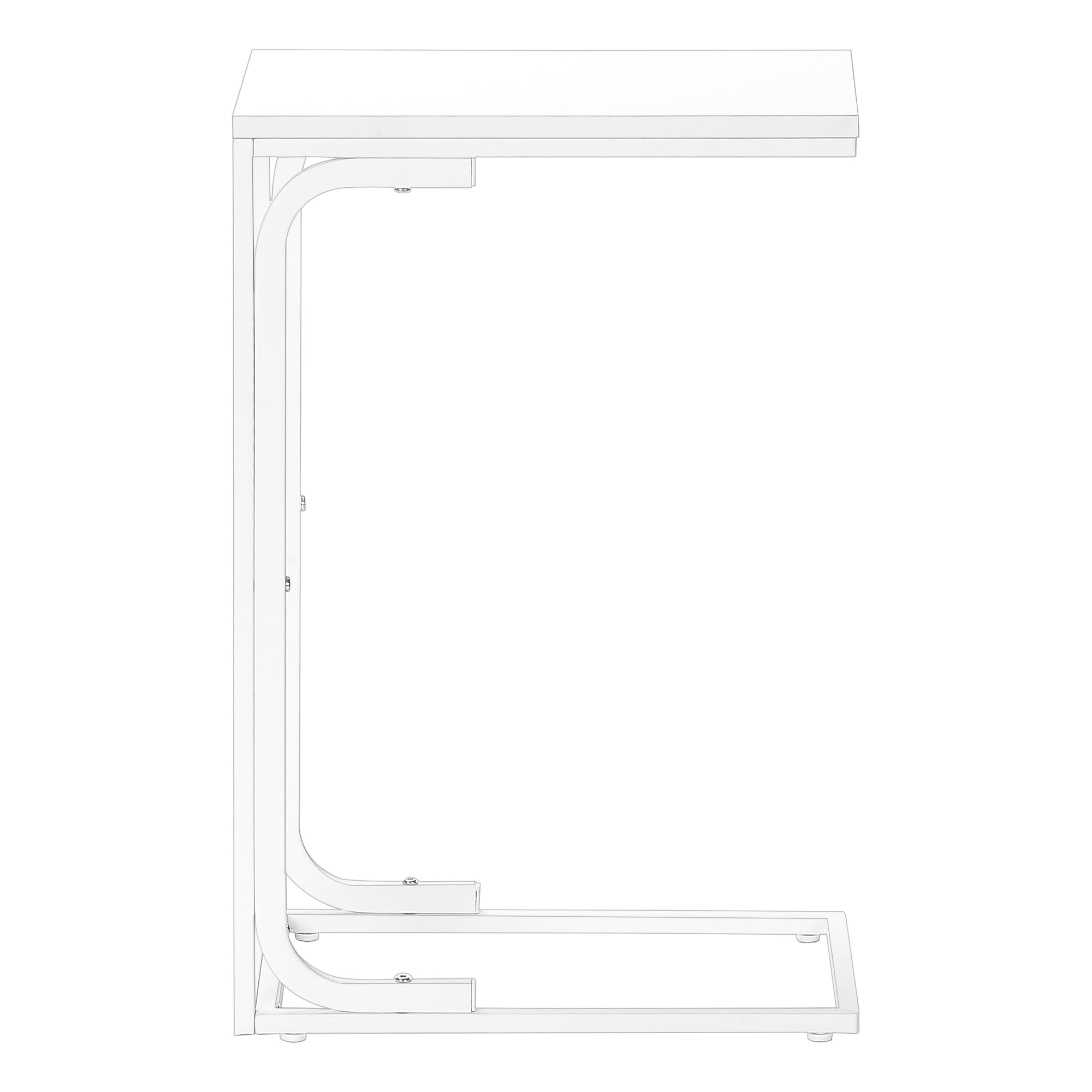 TABLE D'APPOINT - 25"H /BLANC / METAL BLANC ( Meuble Mtl )