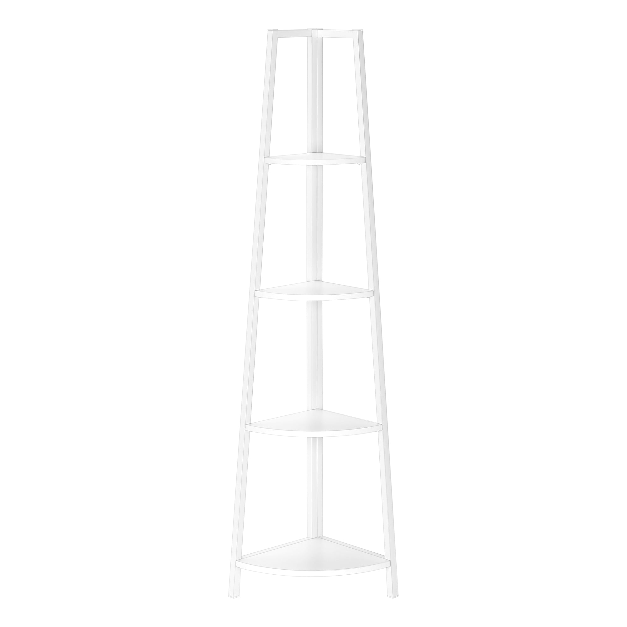 BIBLIOTHÈQUE - 60"H / BLANC / ÉTAGERE EN COIN MÉTAL BLANC ( Meuble Mtl )