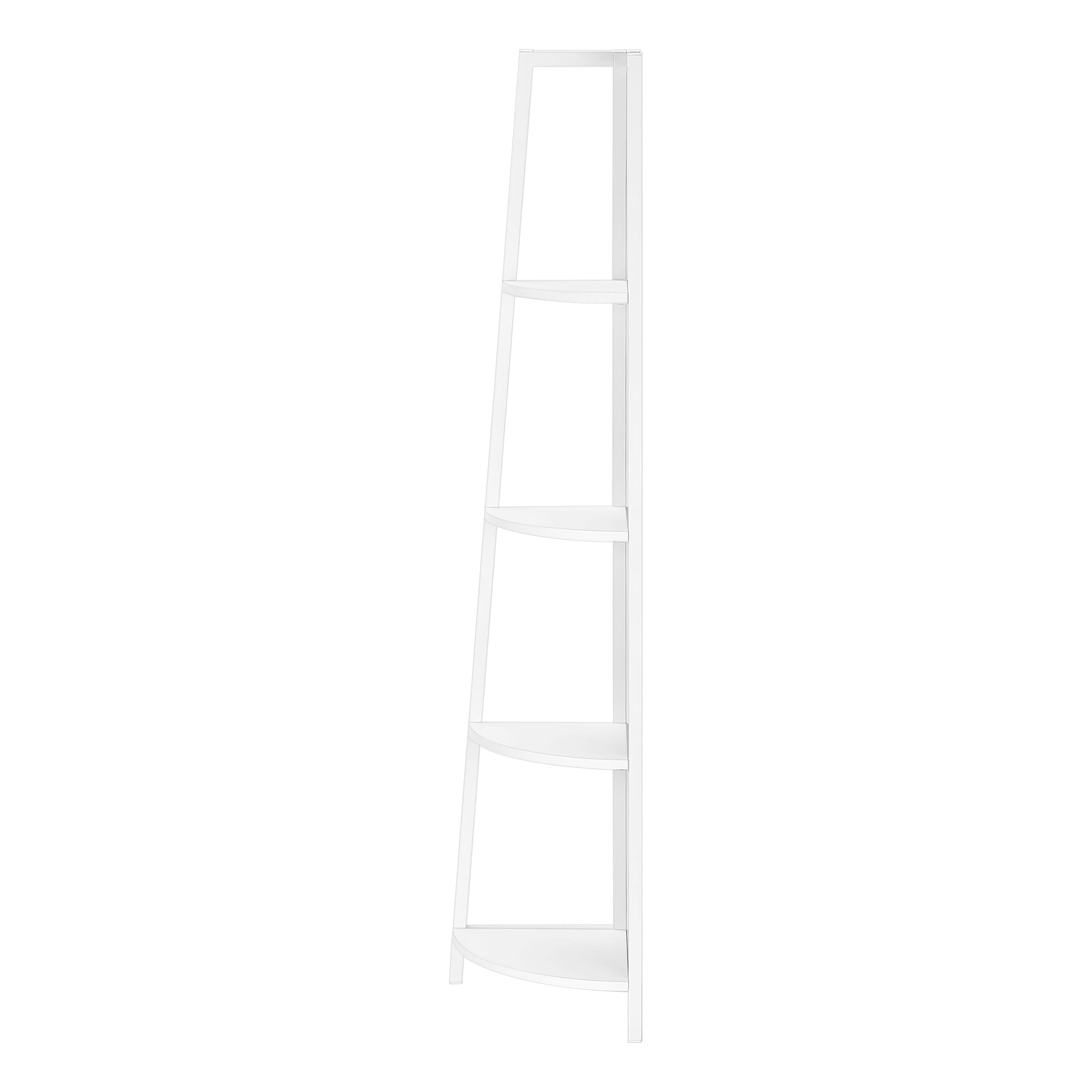 BIBLIOTHÈQUE - 60"H / BLANC / ÉTAGERE EN COIN MÉTAL BLANC ( Meuble Mtl )