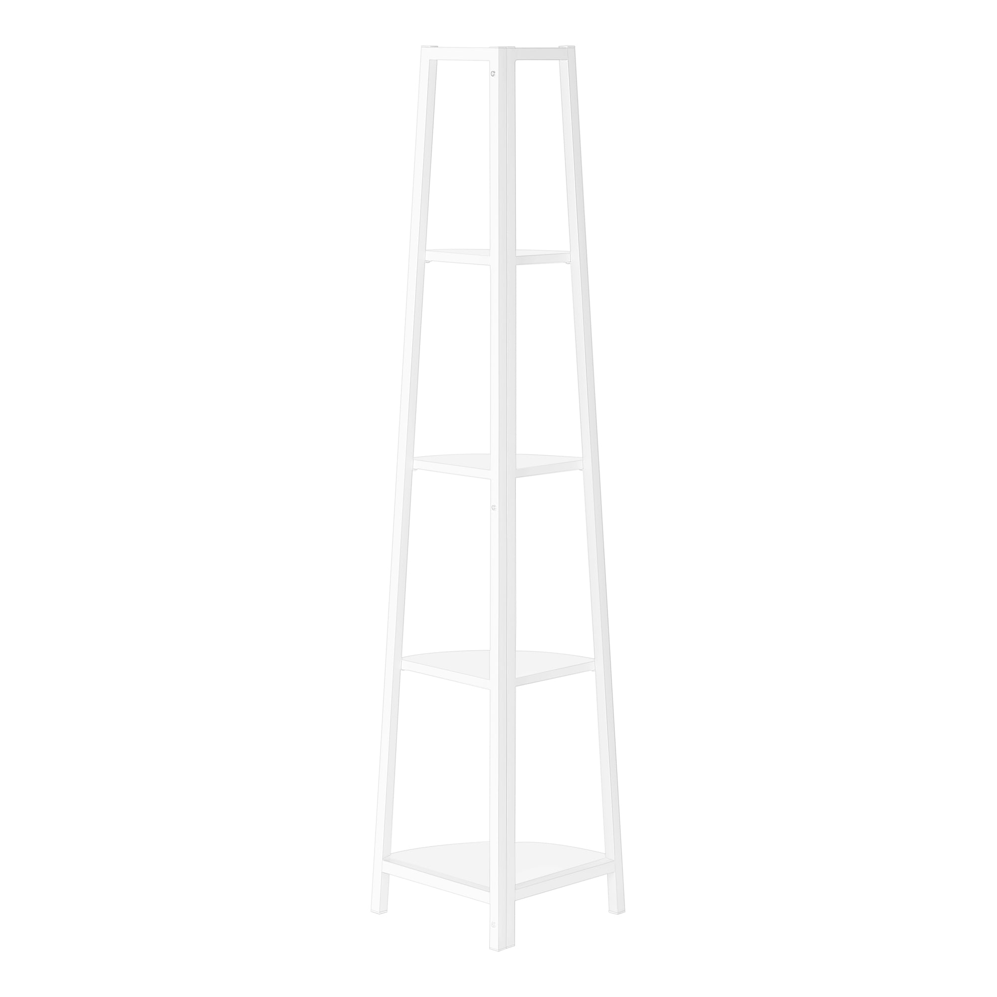 BIBLIOTHÈQUE - 60"H / BLANC / ÉTAGERE EN COIN MÉTAL BLANC ( Meuble Mtl )
