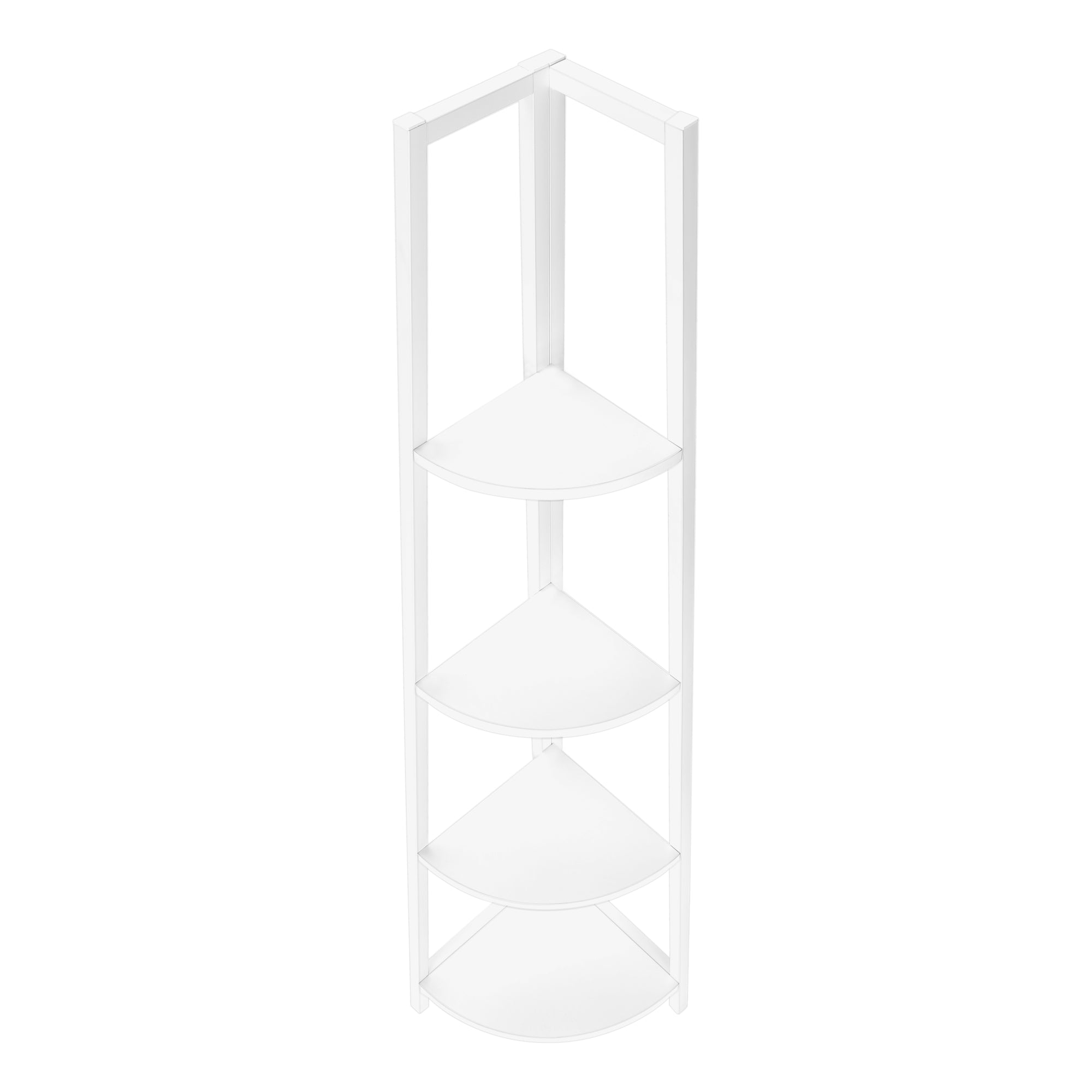 BIBLIOTHÈQUE - 60"H / BLANC / ÉTAGERE EN COIN MÉTAL BLANC ( Meuble Mtl )