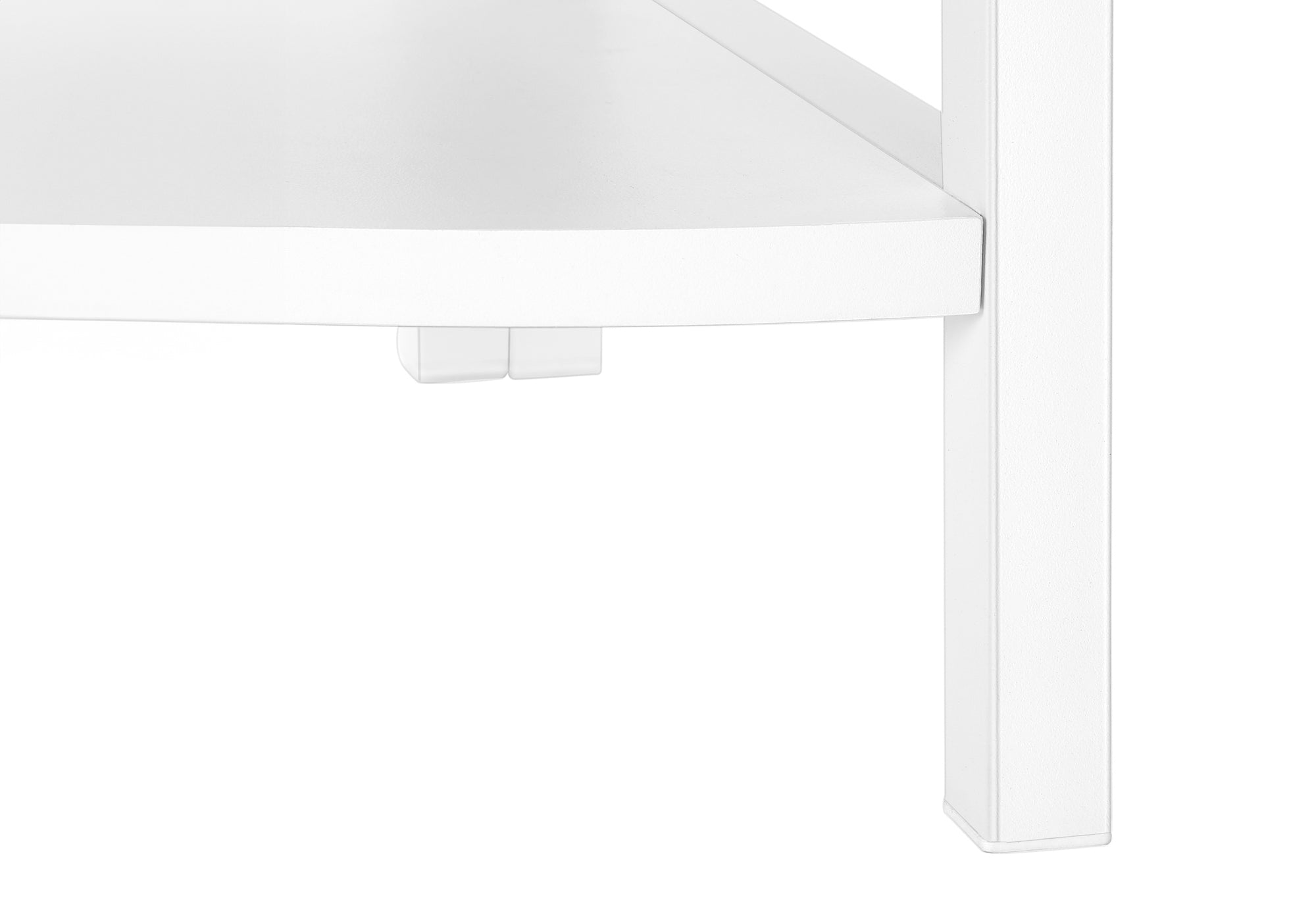 BIBLIOTHÈQUE - 60"H / BLANC / ÉTAGERE EN COIN MÉTAL BLANC ( Meuble Mtl )