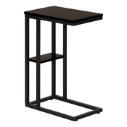 TABLE D'APPOINT - 25"H / ESPRESSO / METAL NOIR ( Meuble Mtl )