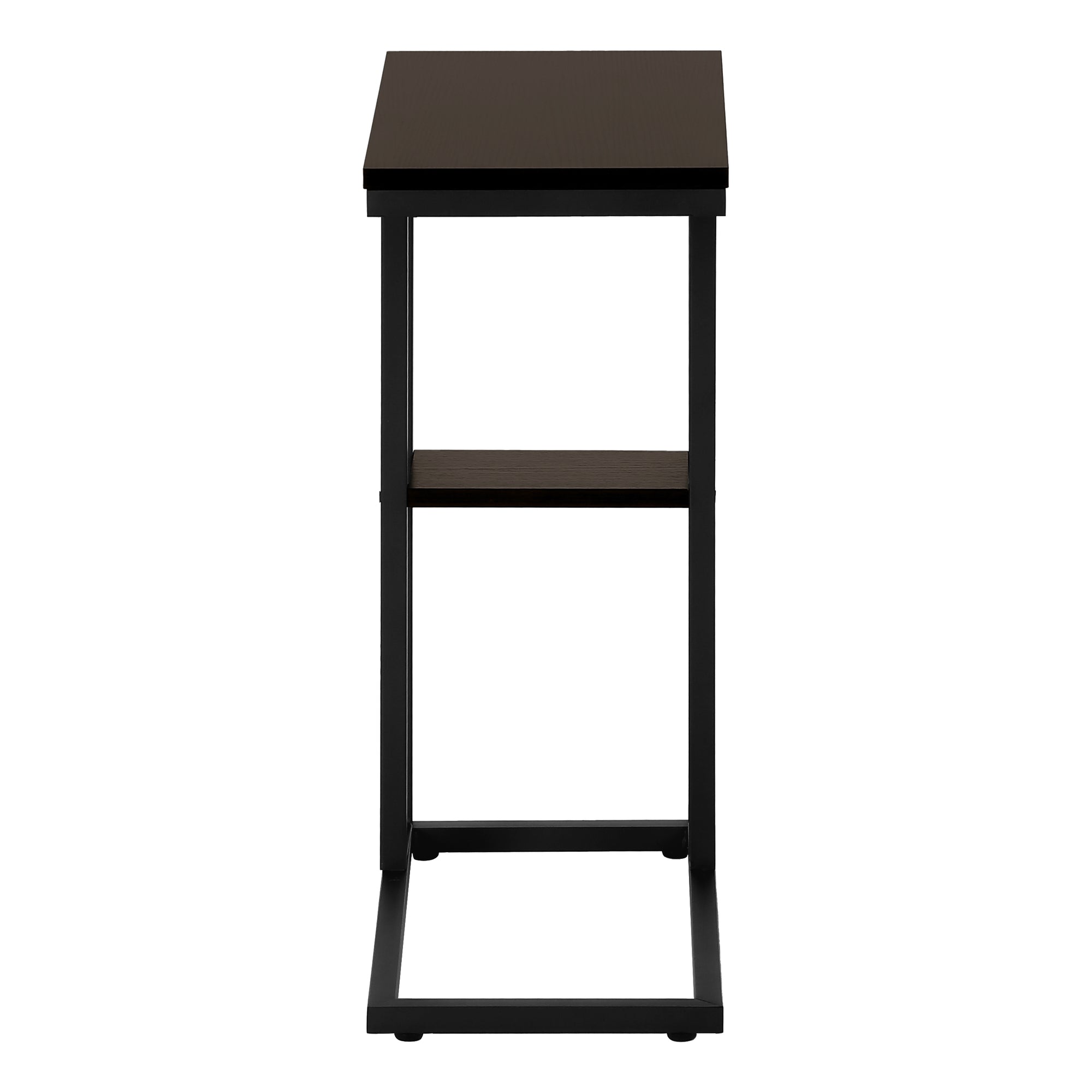 TABLE D'APPOINT - 25"H / ESPRESSO / METAL NOIR ( Meuble Mtl )