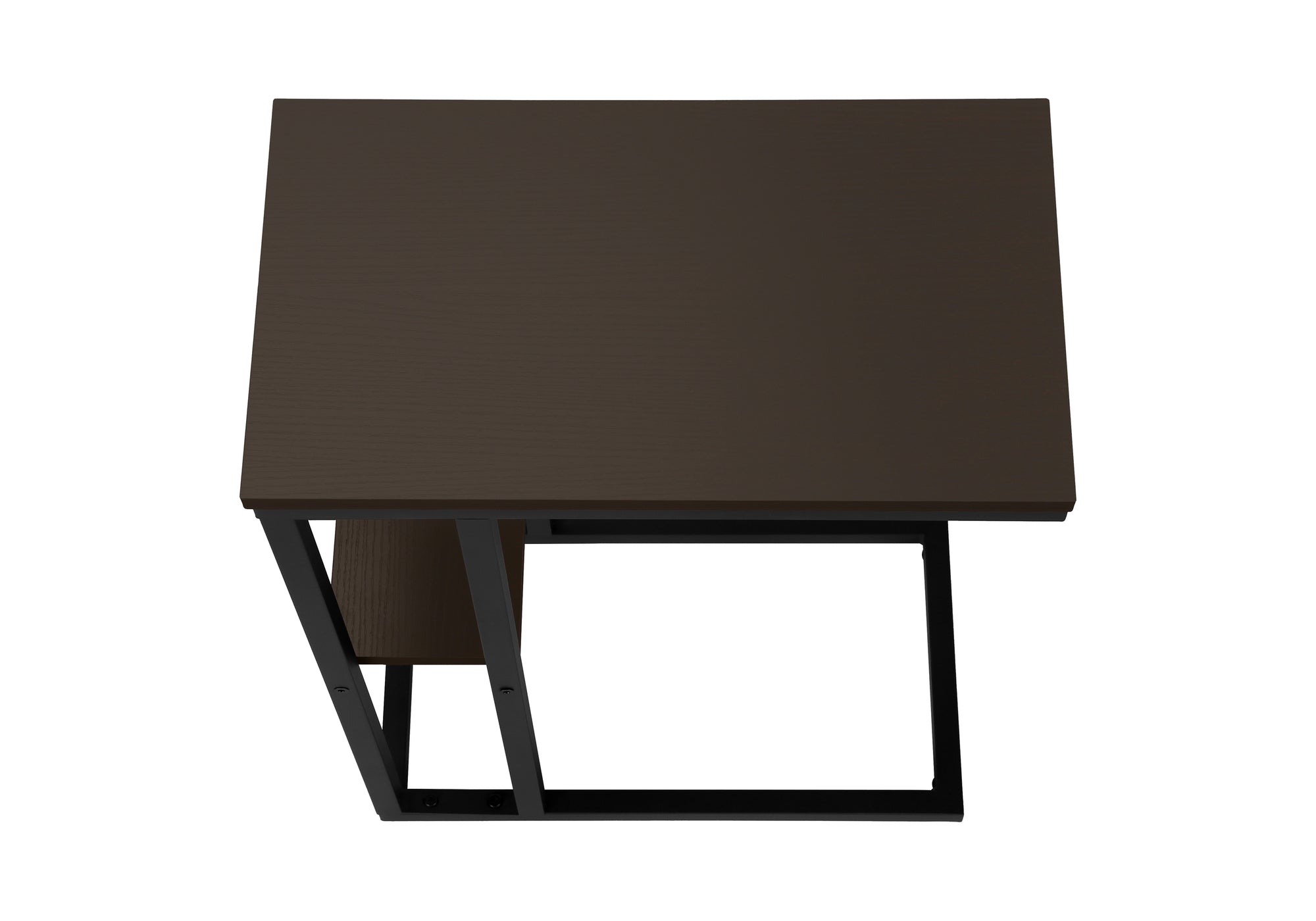 TABLE D'APPOINT - 25"H / ESPRESSO / METAL NOIR ( Meuble Mtl )