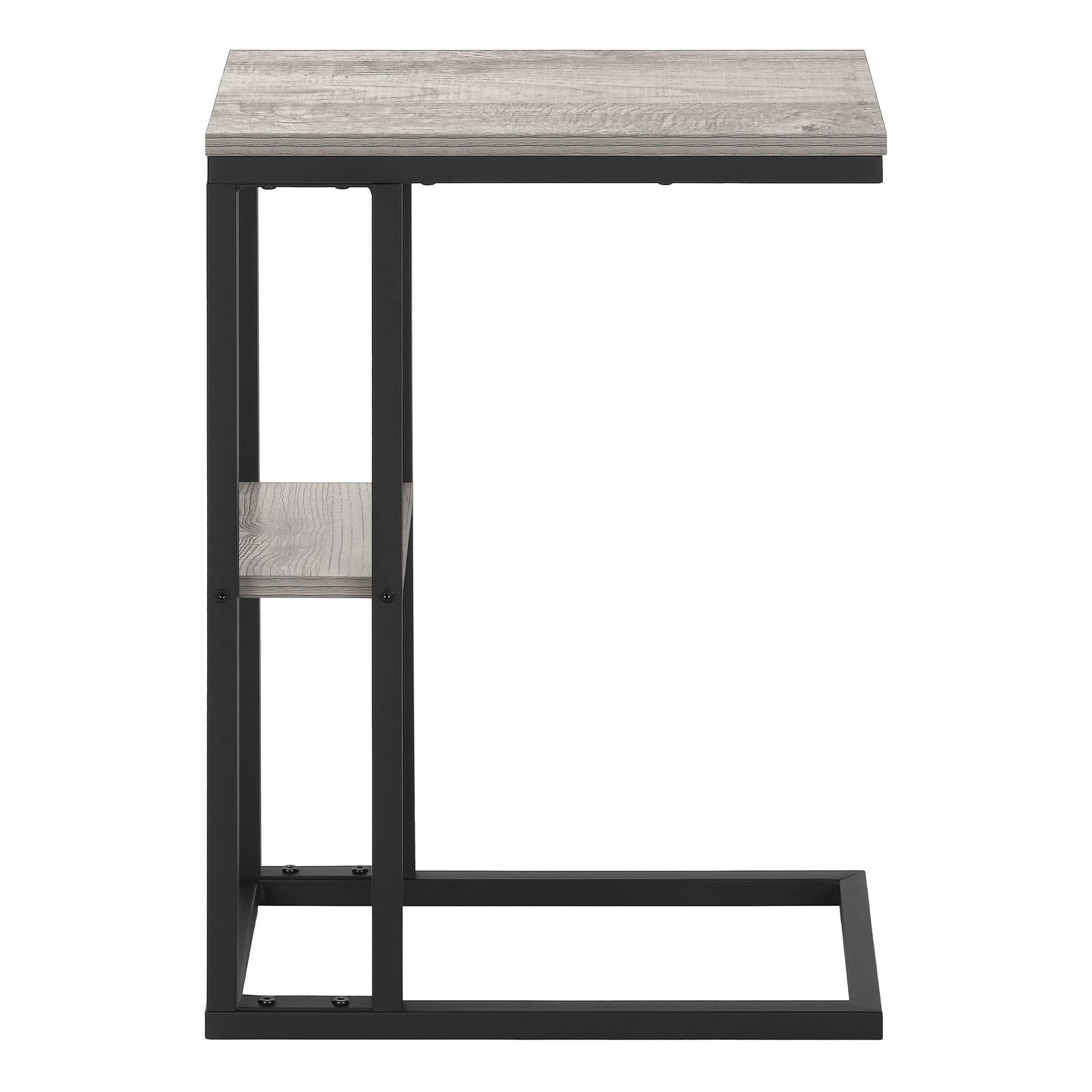 TABLE D'APPOINT - 25"H / GRIS / METAL NOIR ( Meuble Mtl )