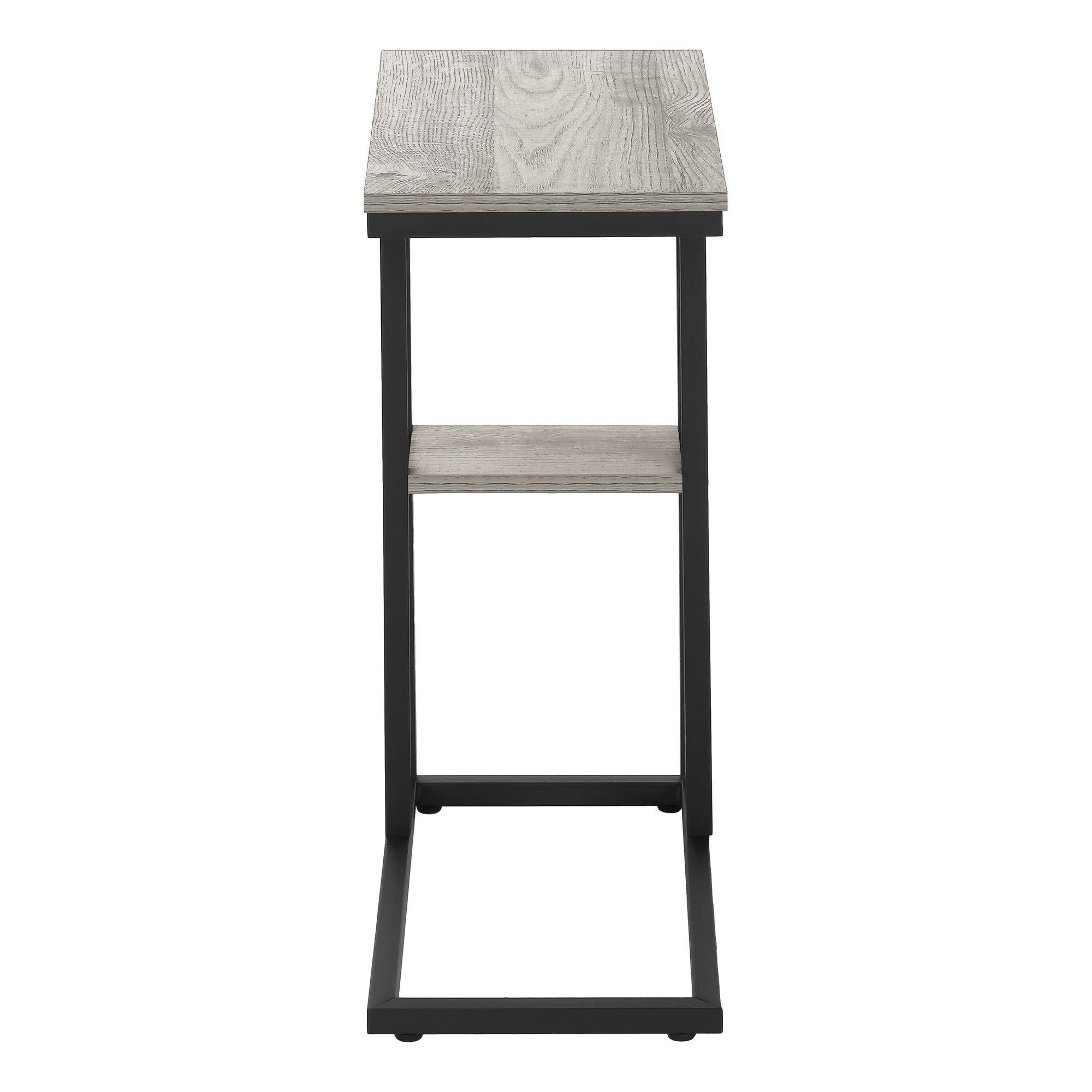 TABLE D'APPOINT - 25"H / GRIS / METAL NOIR ( Meuble Mtl )