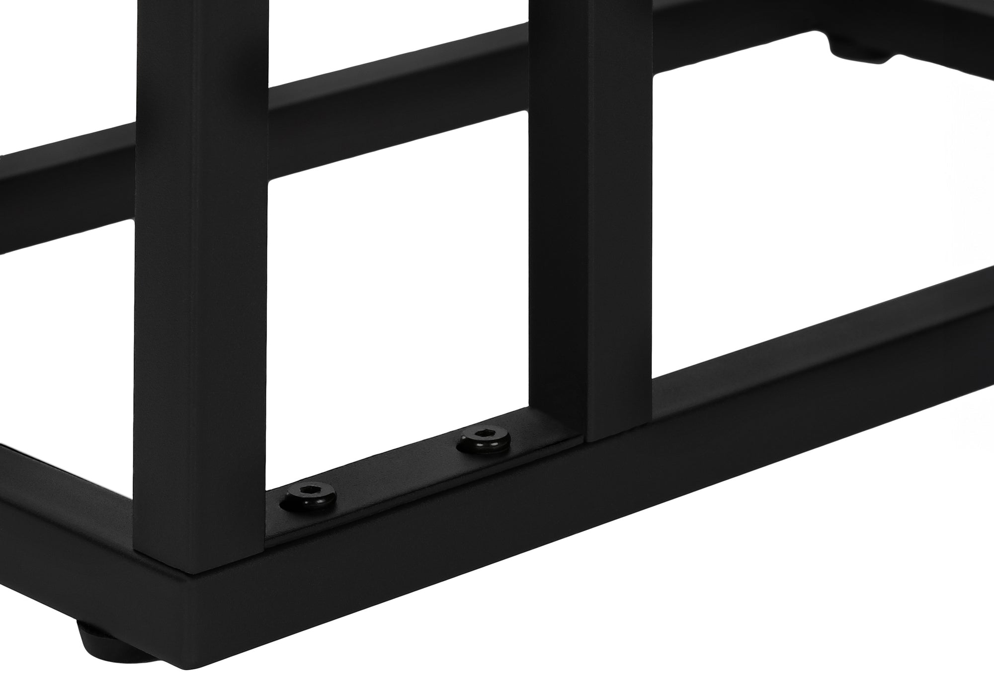 TABLE D'APPOINT - 25"H / GRIS / METAL NOIR ( Meuble Mtl )
