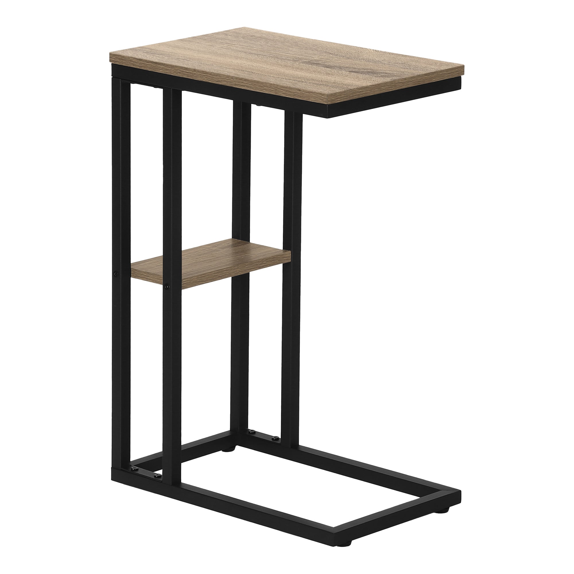 TABLE D'APPOINT - 25"H / TAUPE FONCE / METAL NOIR ( Meuble Mtl )
